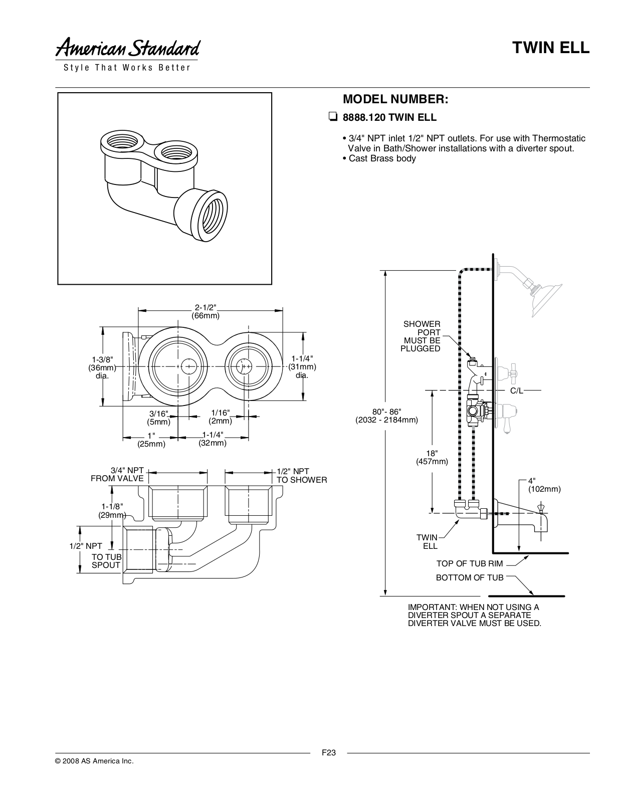 American Standard 8888.120 User Manual