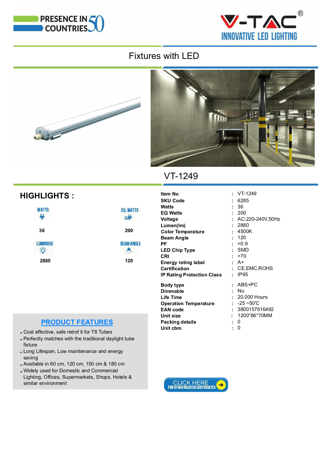 V-TAC VT-6285 Datasheet - ManualMachine.com