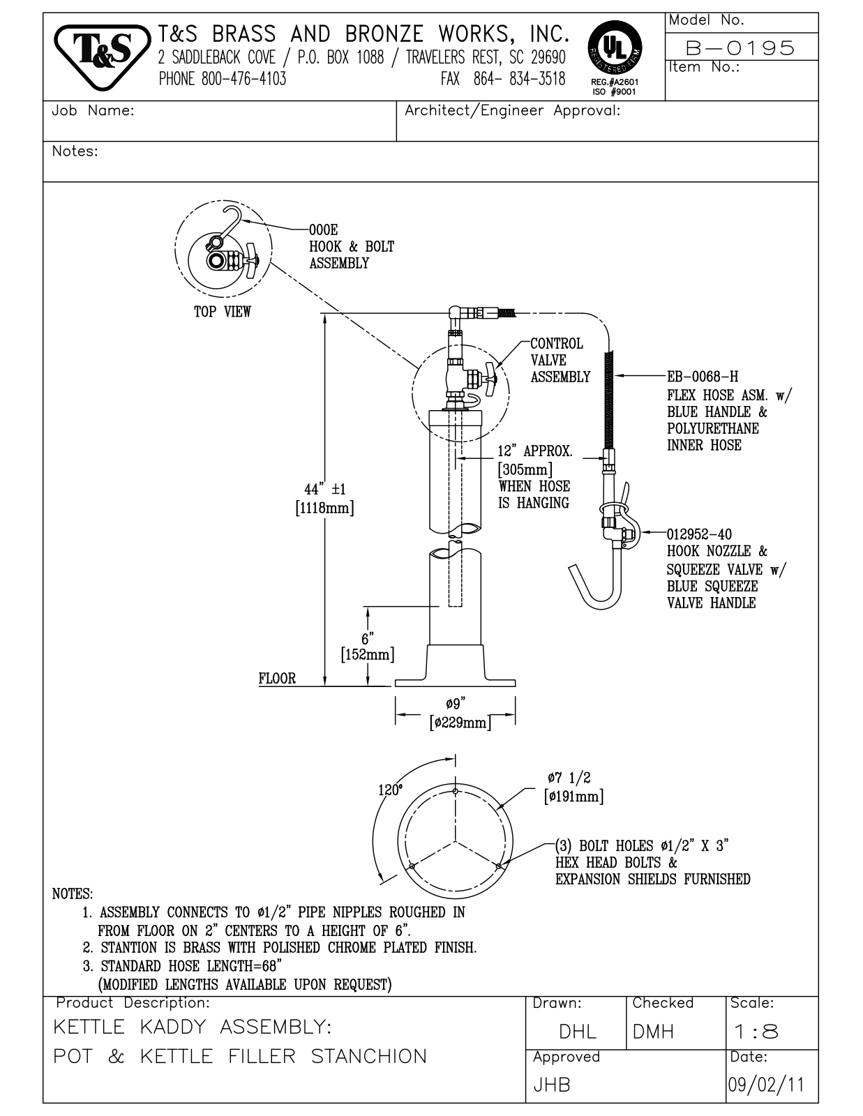 T&S Brass B-0195 User Manual