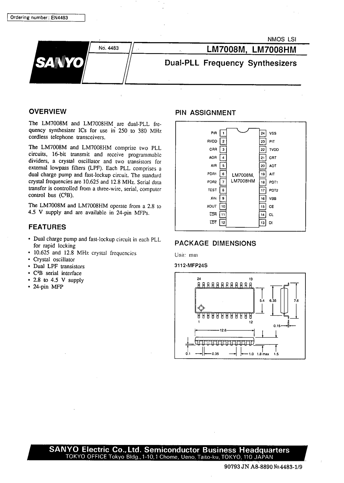 SANYO LM7008M, LM7008HM Datasheet