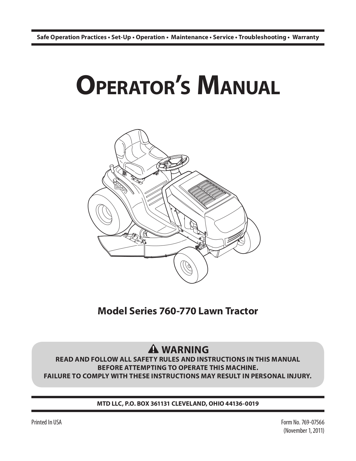 MTD 760 User Manual