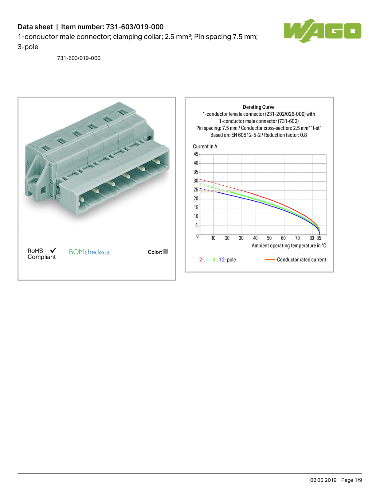 Wago 731-603/019-000 Data Sheet