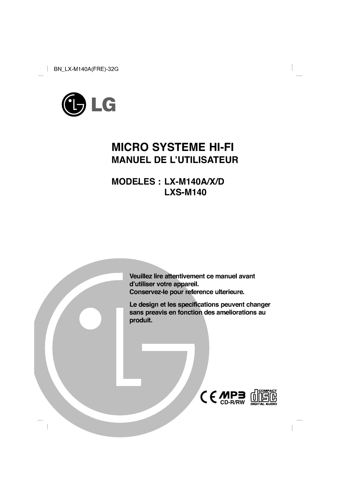 LG LX-M140 User Manual
