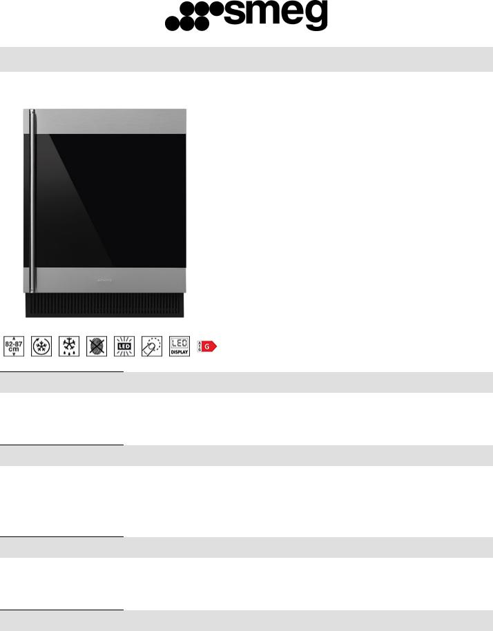 Smeg CVI338RX3 Technical sheet