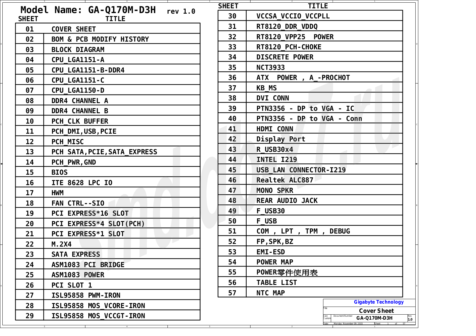 Gigabyte GA-Q170M-D3H Schematic rev.1.0