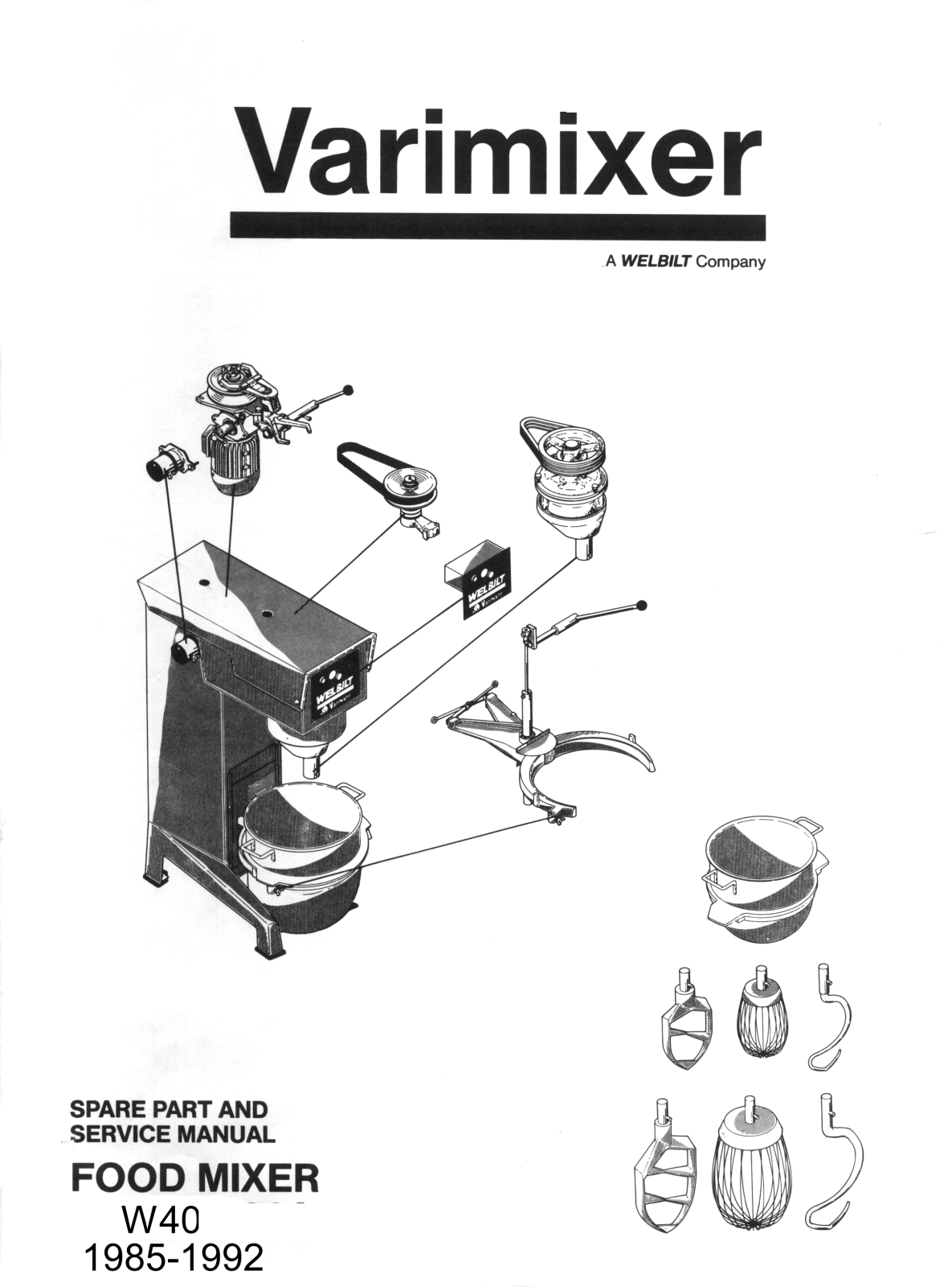 Varimixer W40 Parts List