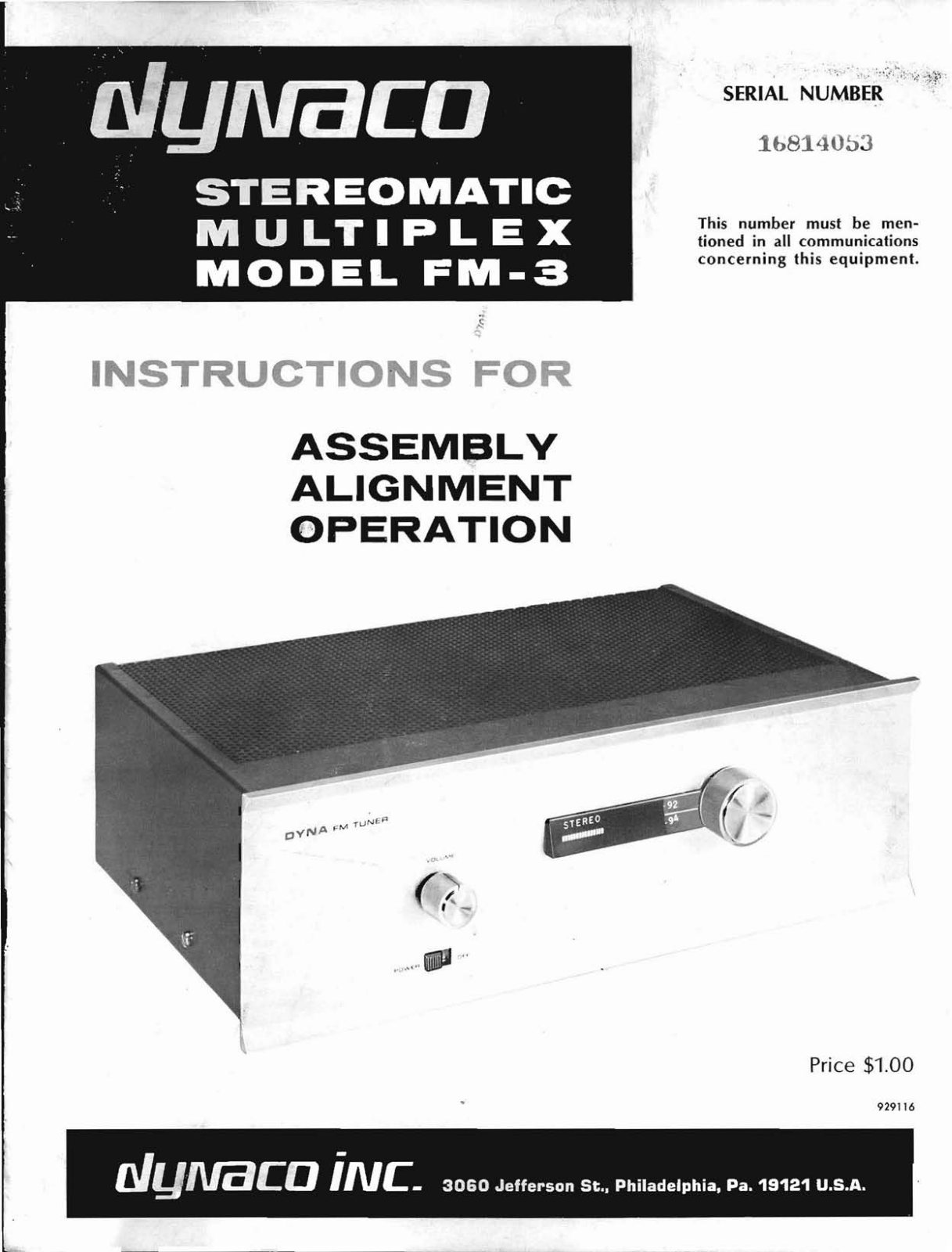 Dyna FM-3 Instructions Manual - ManualMachine.com