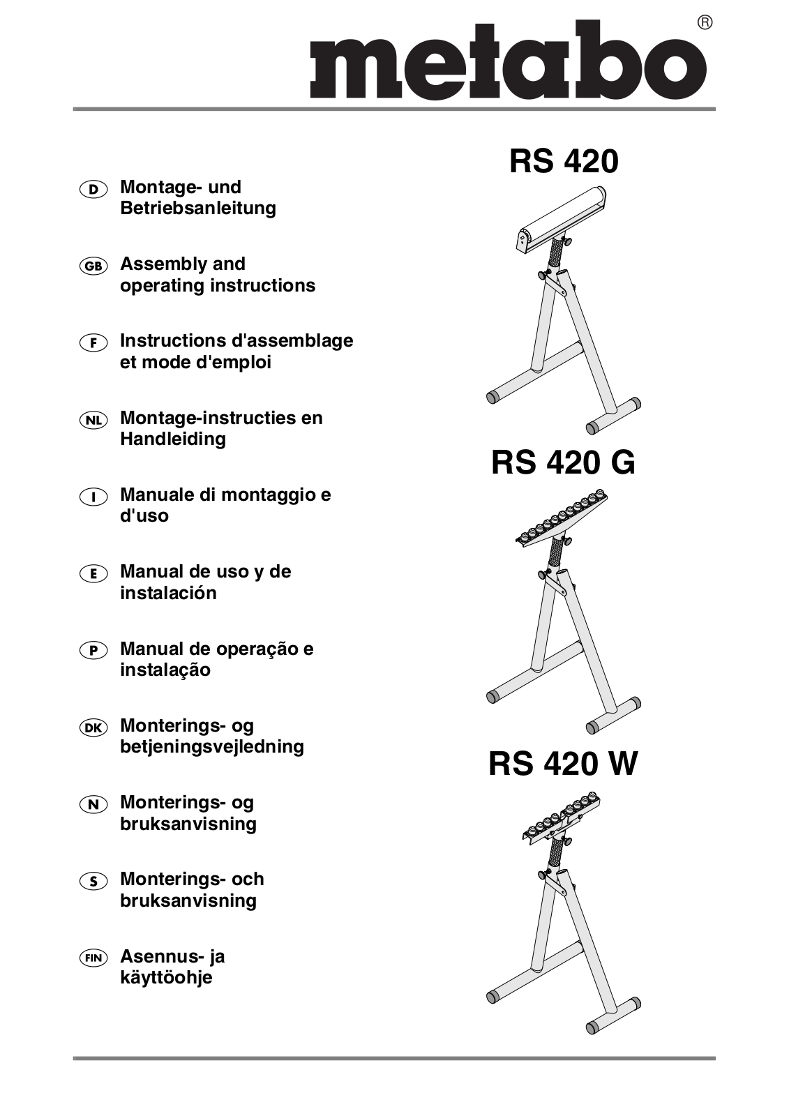 Metabo RS 420, RS 420 G, RS 420 W User guide - ManualMachine.com