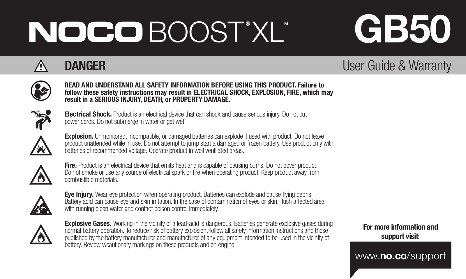 Noco Boost XL User Manual