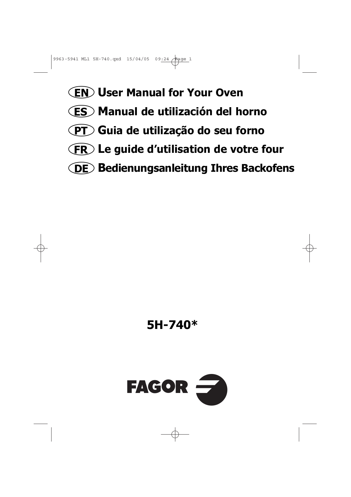 FAGOR H-740X, H-740B, H-740N User Manual
