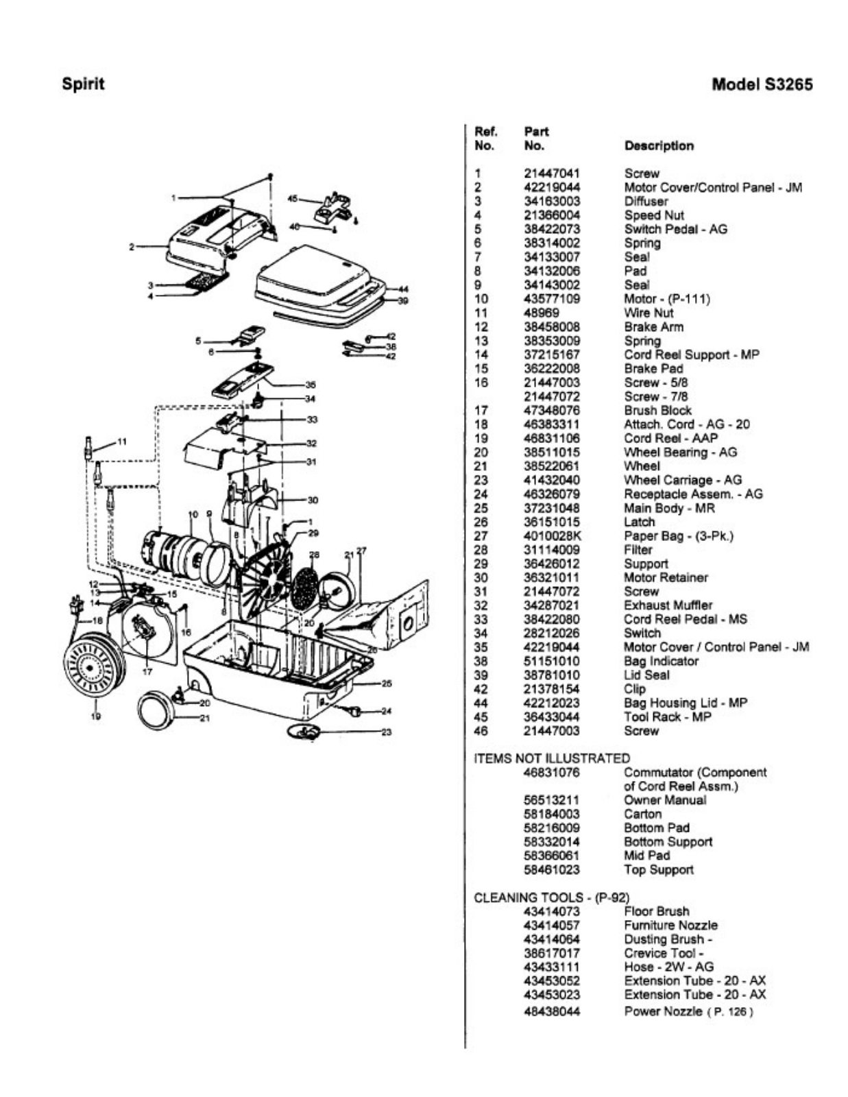 Hoover S3265 Owner's Manual