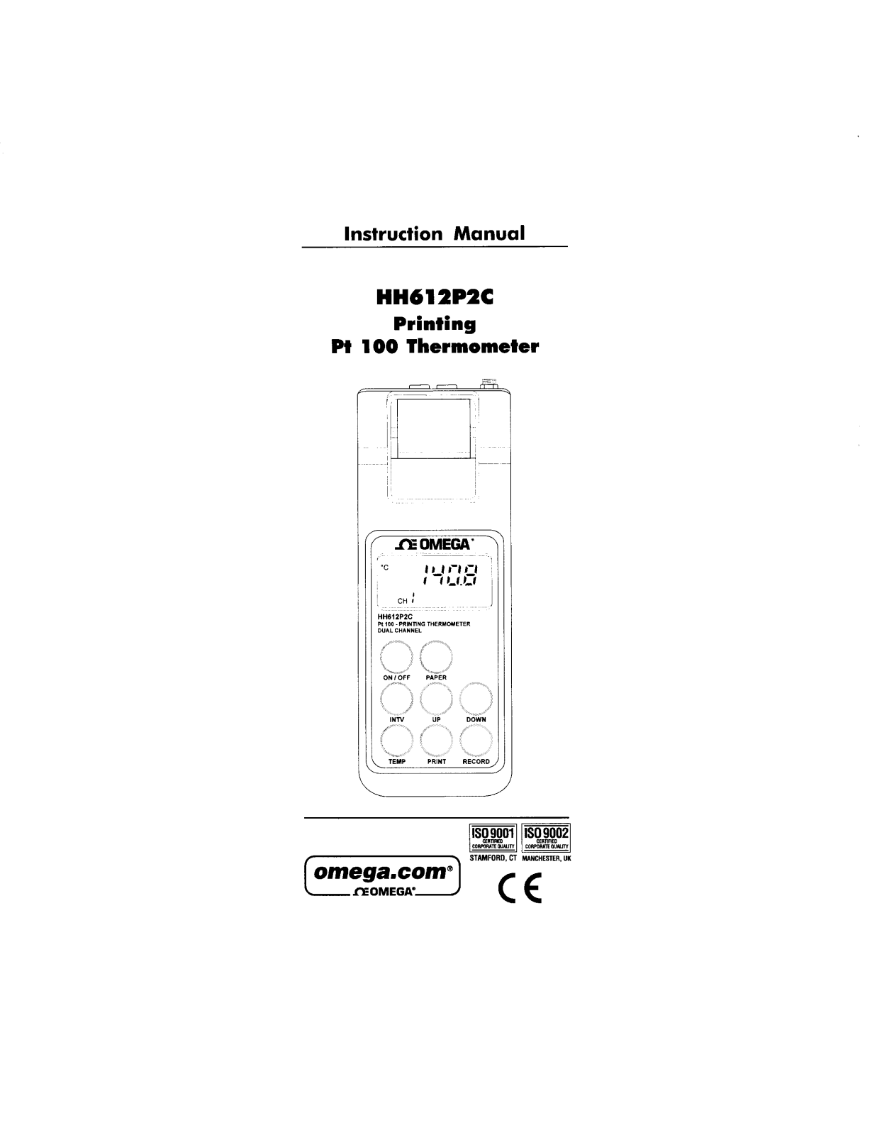 Omega Products HH612P2C Installation  Manual