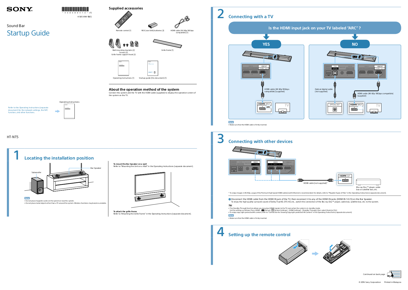 Sony HT-NT5 User Manual