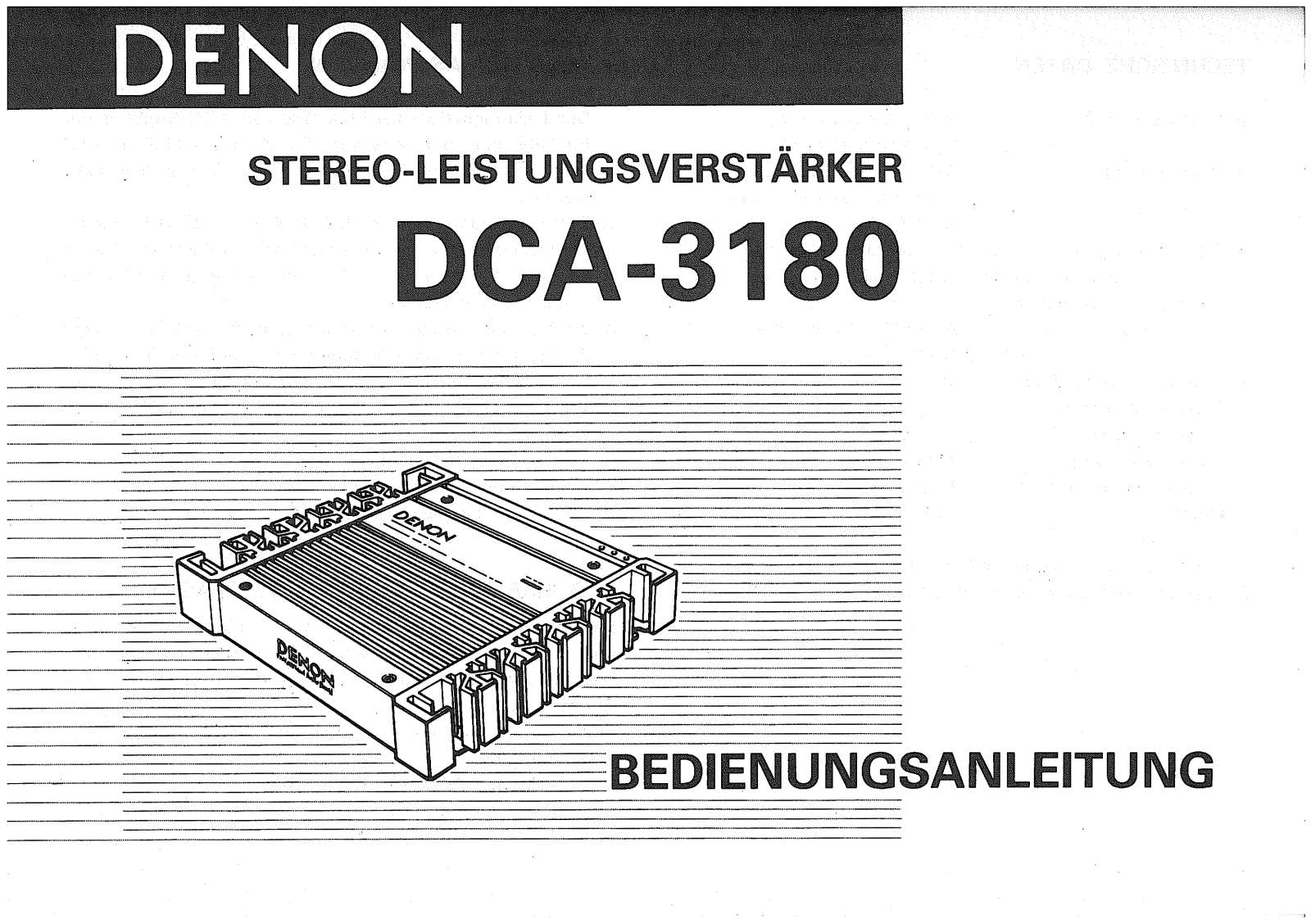 Denon DCA-3180 Owner's Manual