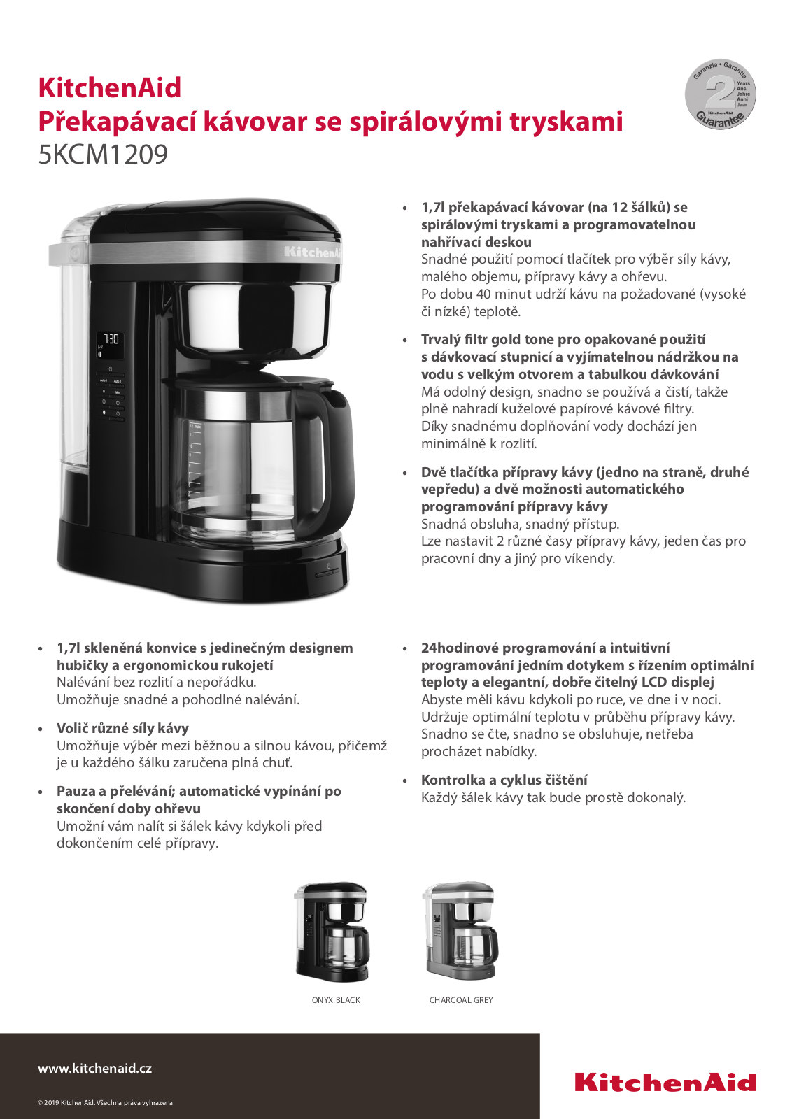 KitchenAid 5KCM1209EOB User Manual