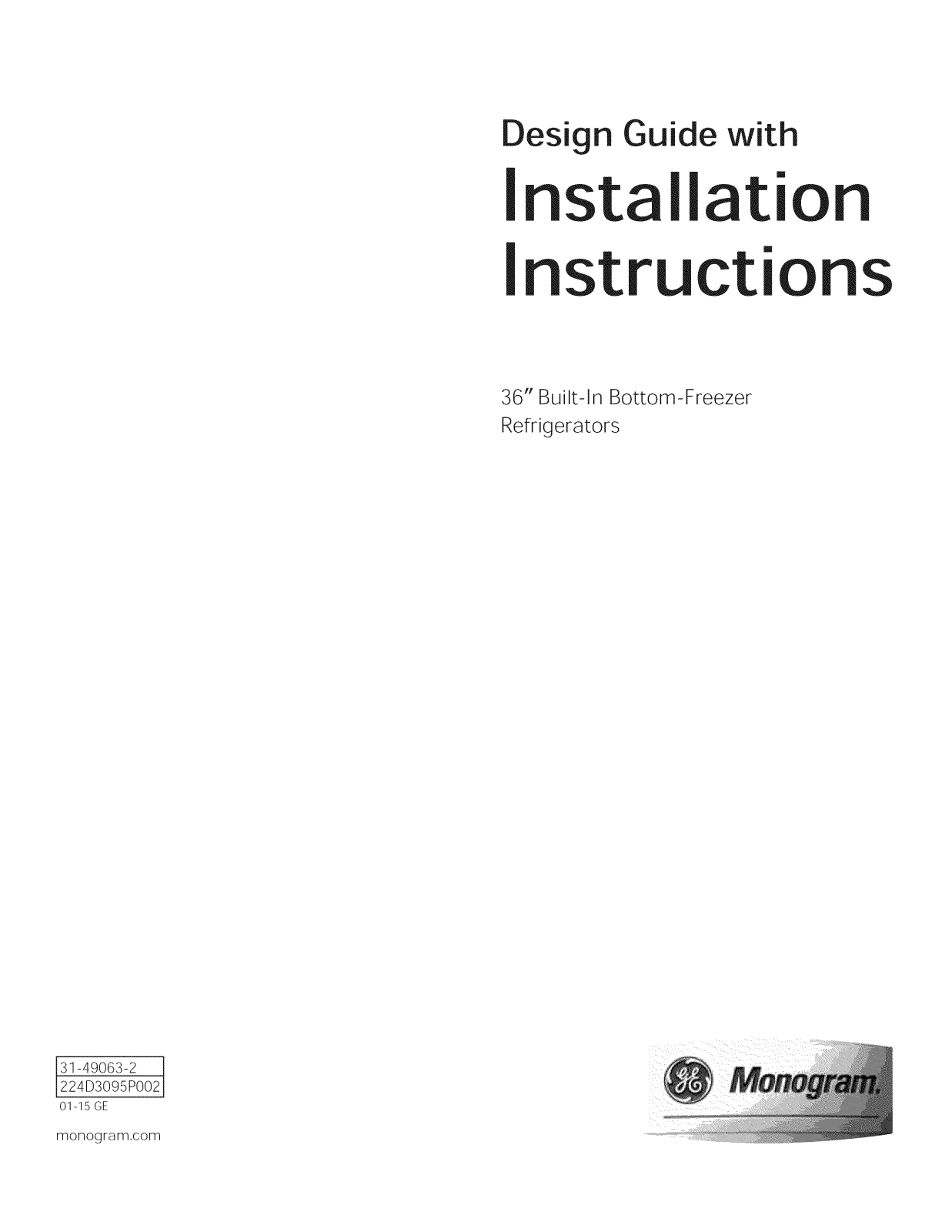 GE ZIC360NHALH, ZIC360NHARH, ZIC360NHBLH, ZIC360NHBRH, ZICS360NHALH Installation Guide - ManualMachine.com