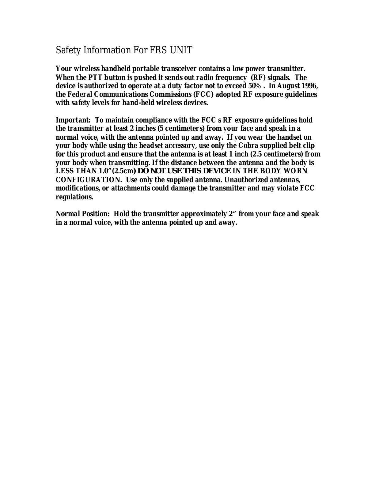 Cobra Electronics FRS235D User Manual - ManualMachine.com