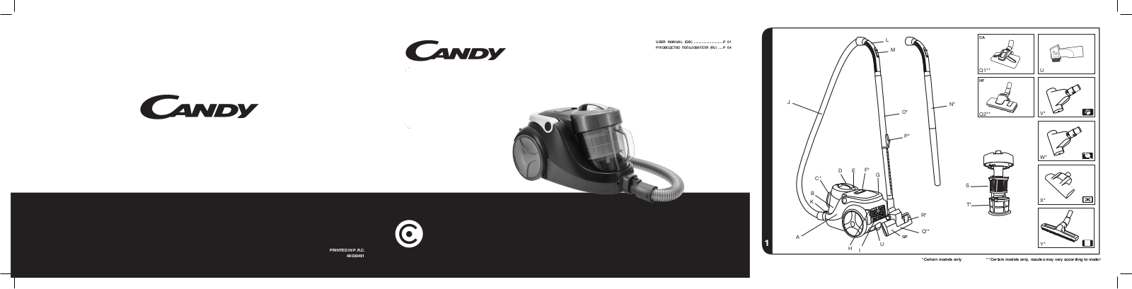 Candy CAF1020 019, CAF1014 019 Manual