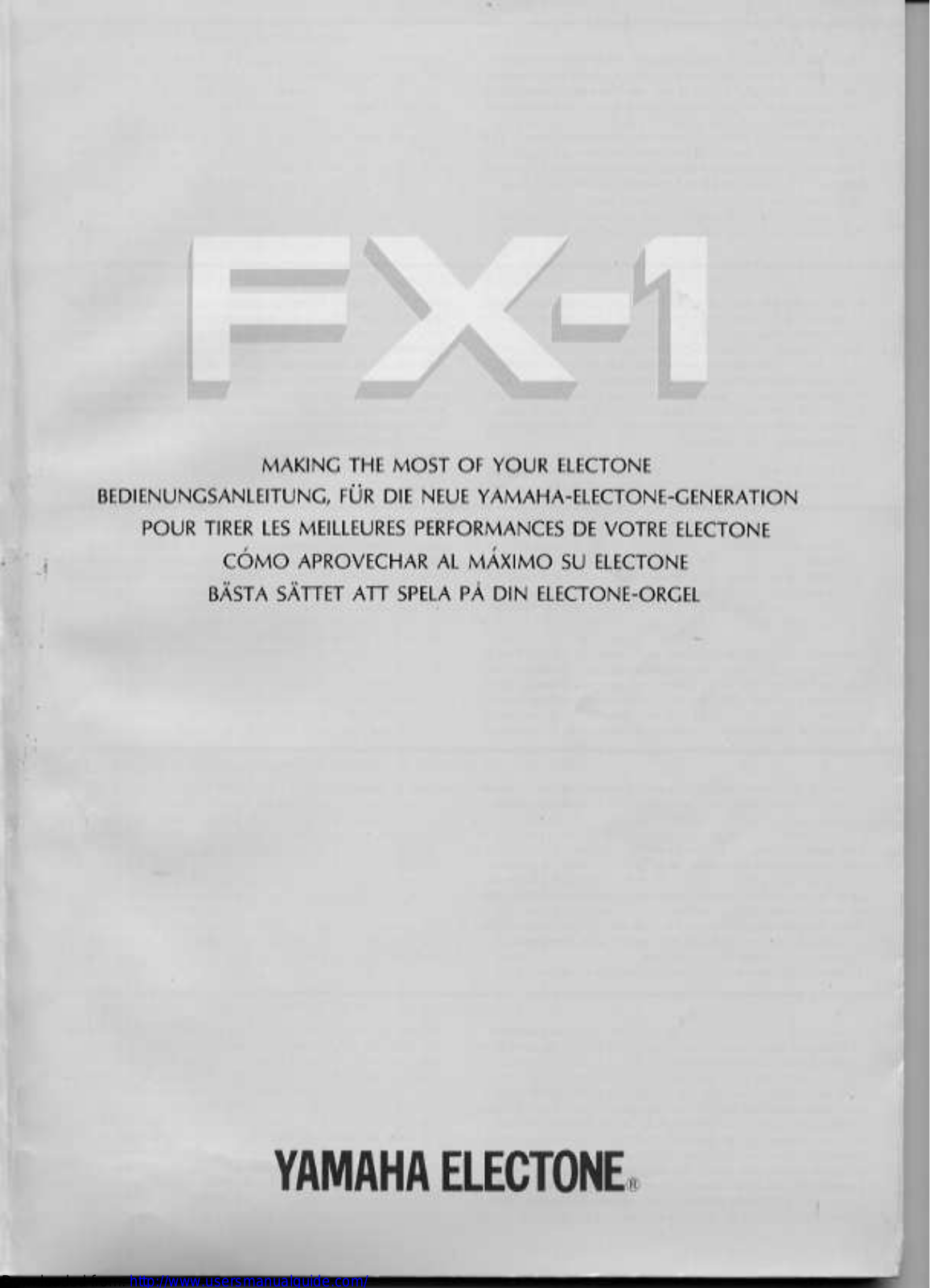 Yamaha Audio FX-1 User Manual