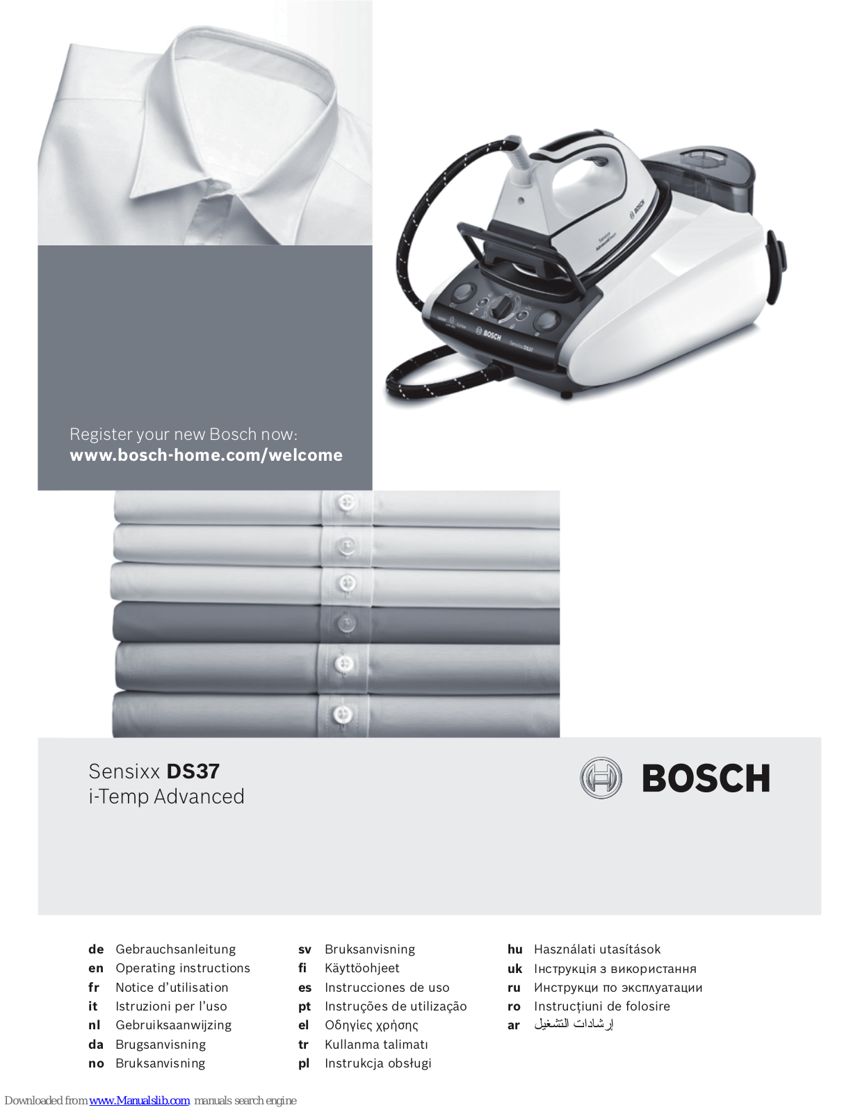 Bosch Sensixx DS37 Operating Instructions Manual