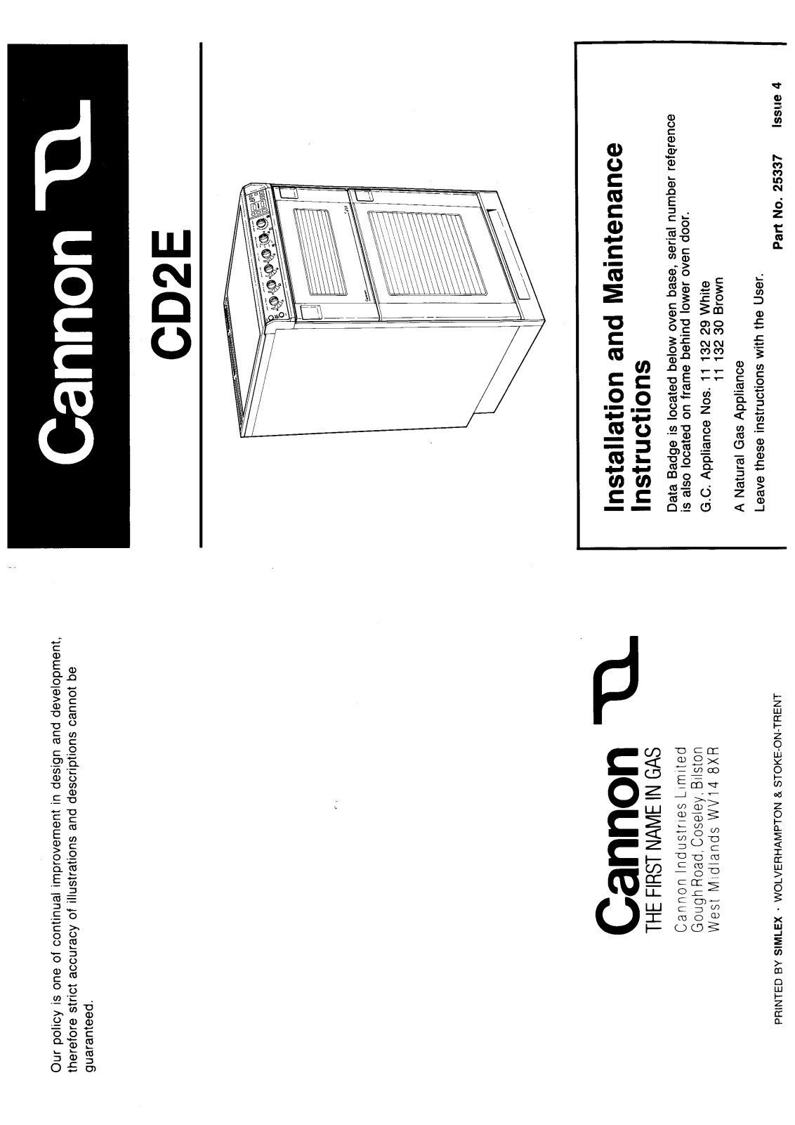 Cannon HB1113230 User Manual