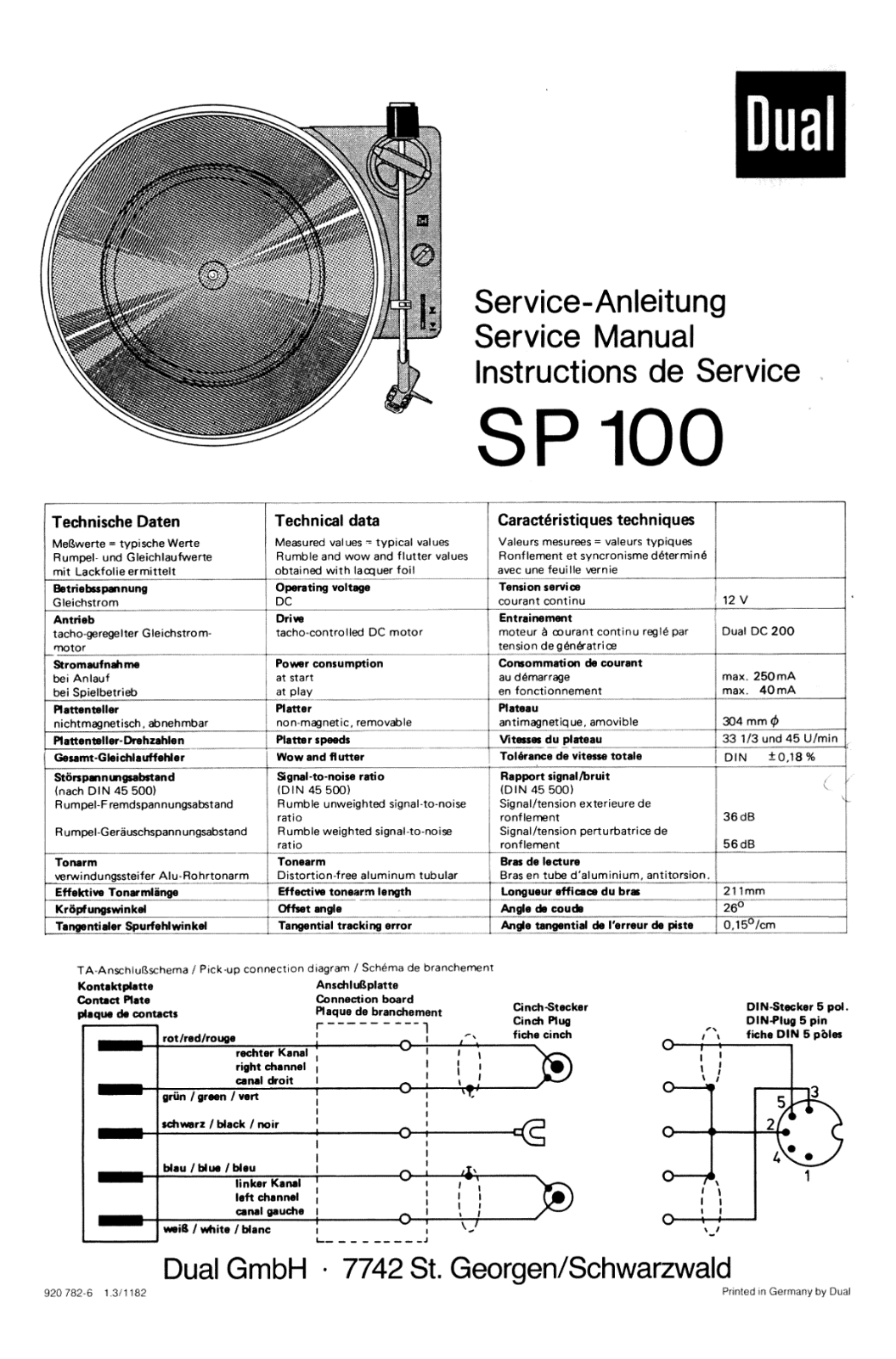 Dual SP-100 Service manual