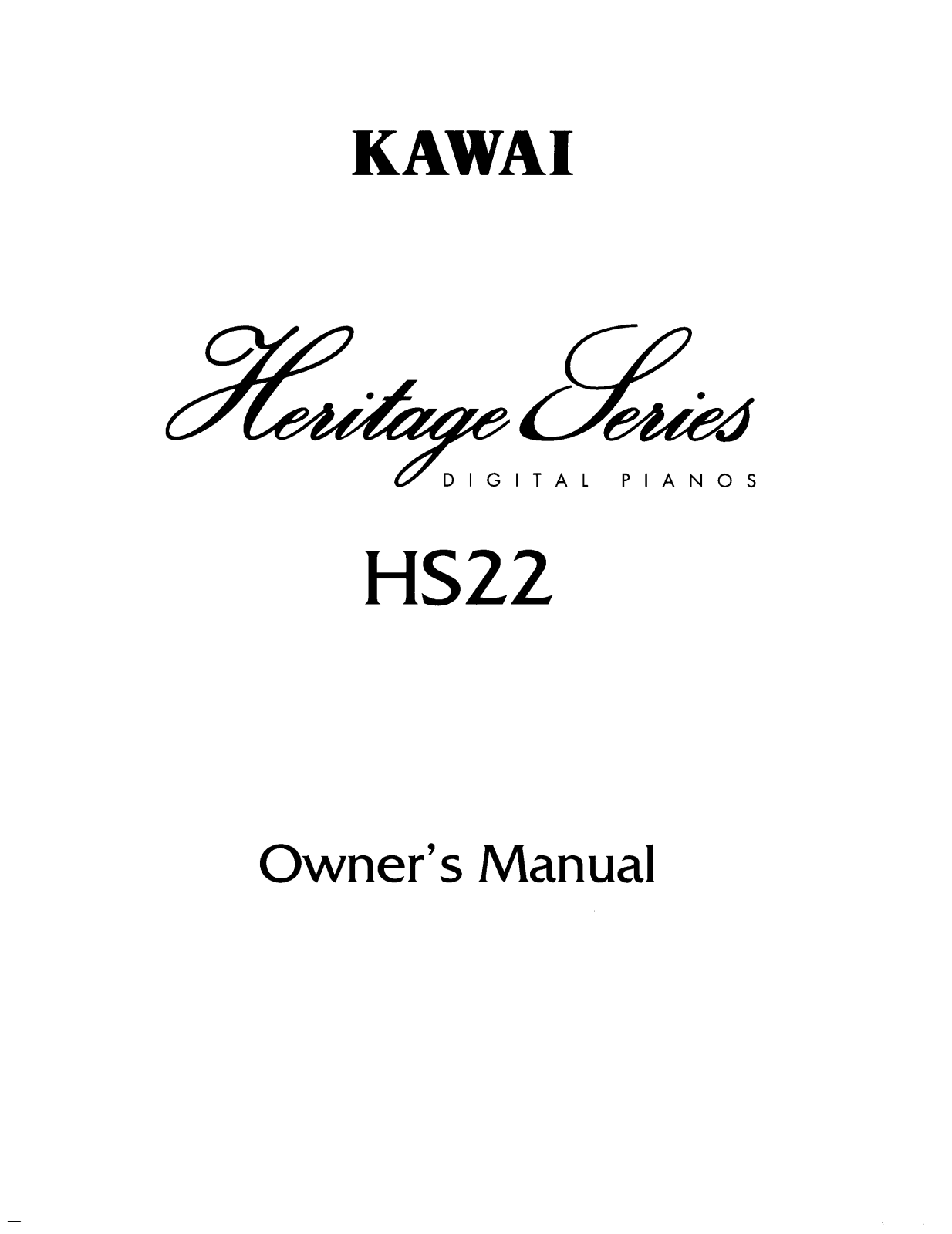 Kawai HS22 User Manual