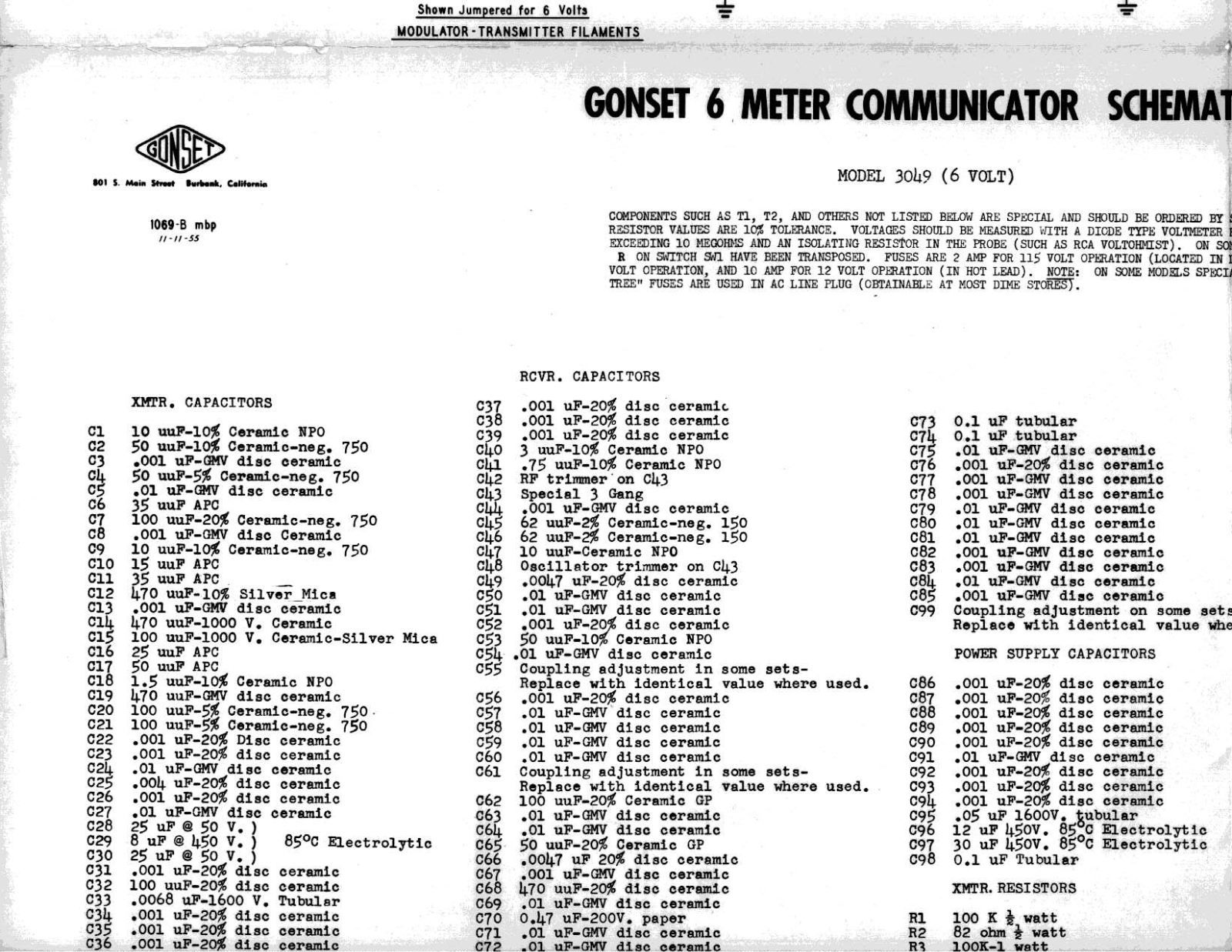 Gonset 3049 Cirquit Diagram