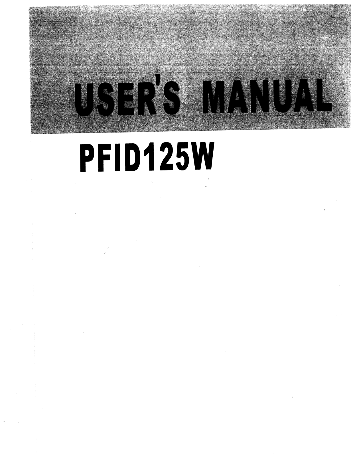 Body-Solid PFID125W Owner's Manual