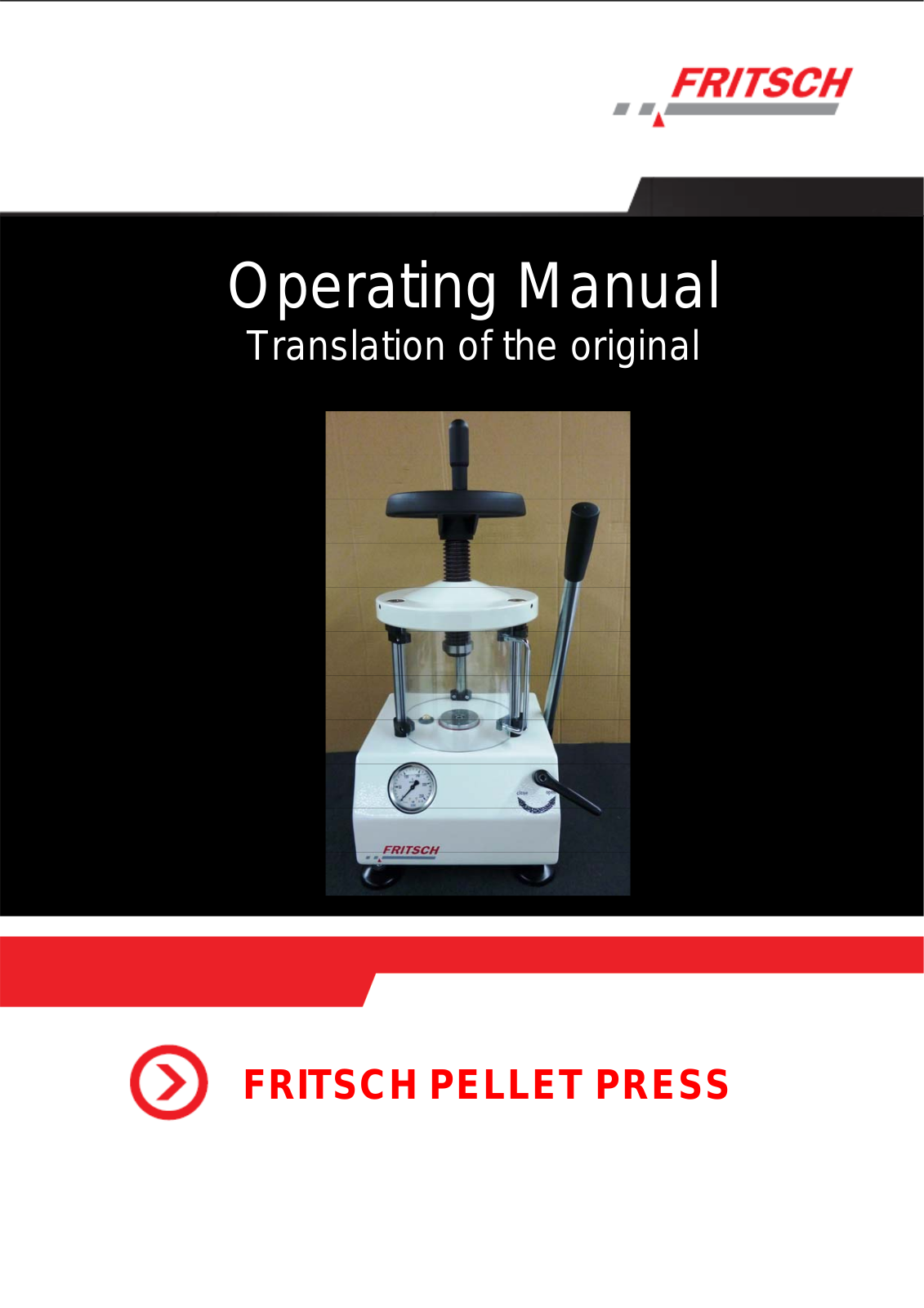 FRITSCH PULVERISETTE 9 User Manual