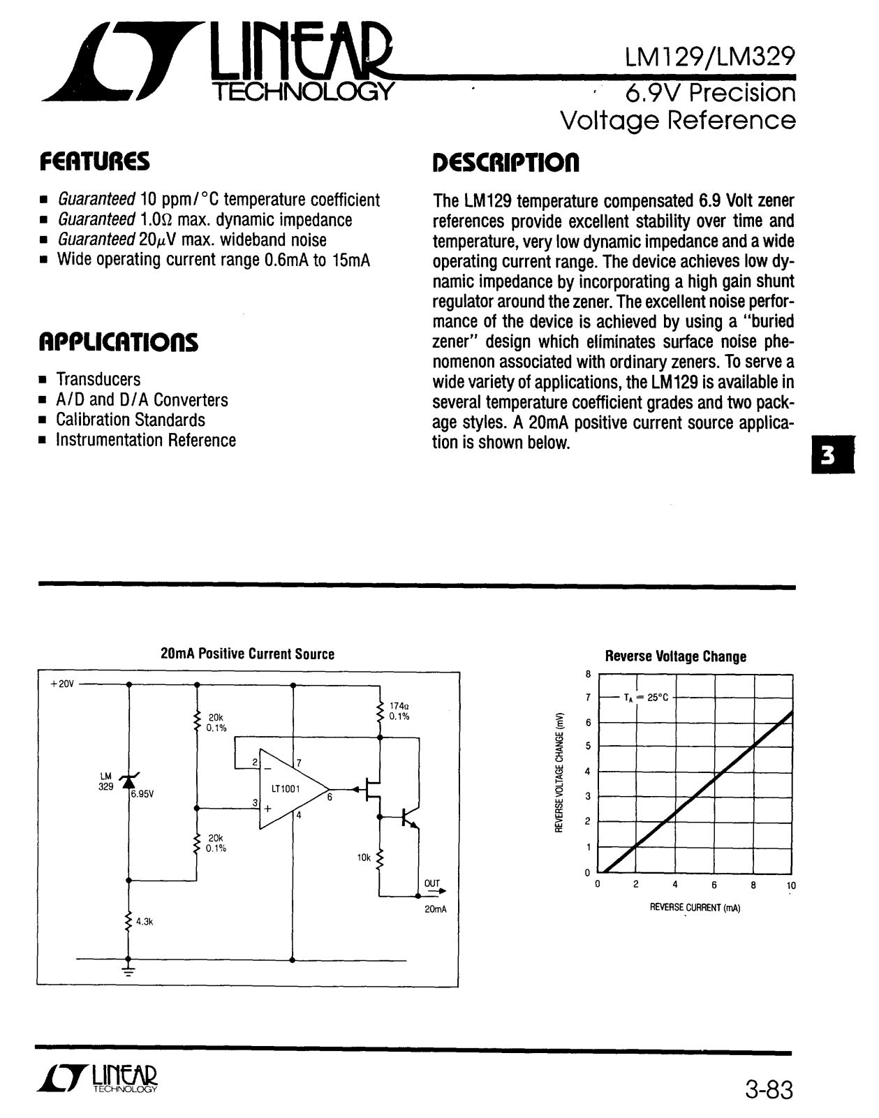 Linear Technology LM329DH, LM329CZ, LM329CH, LM329BH, LM329AZ Datasheet