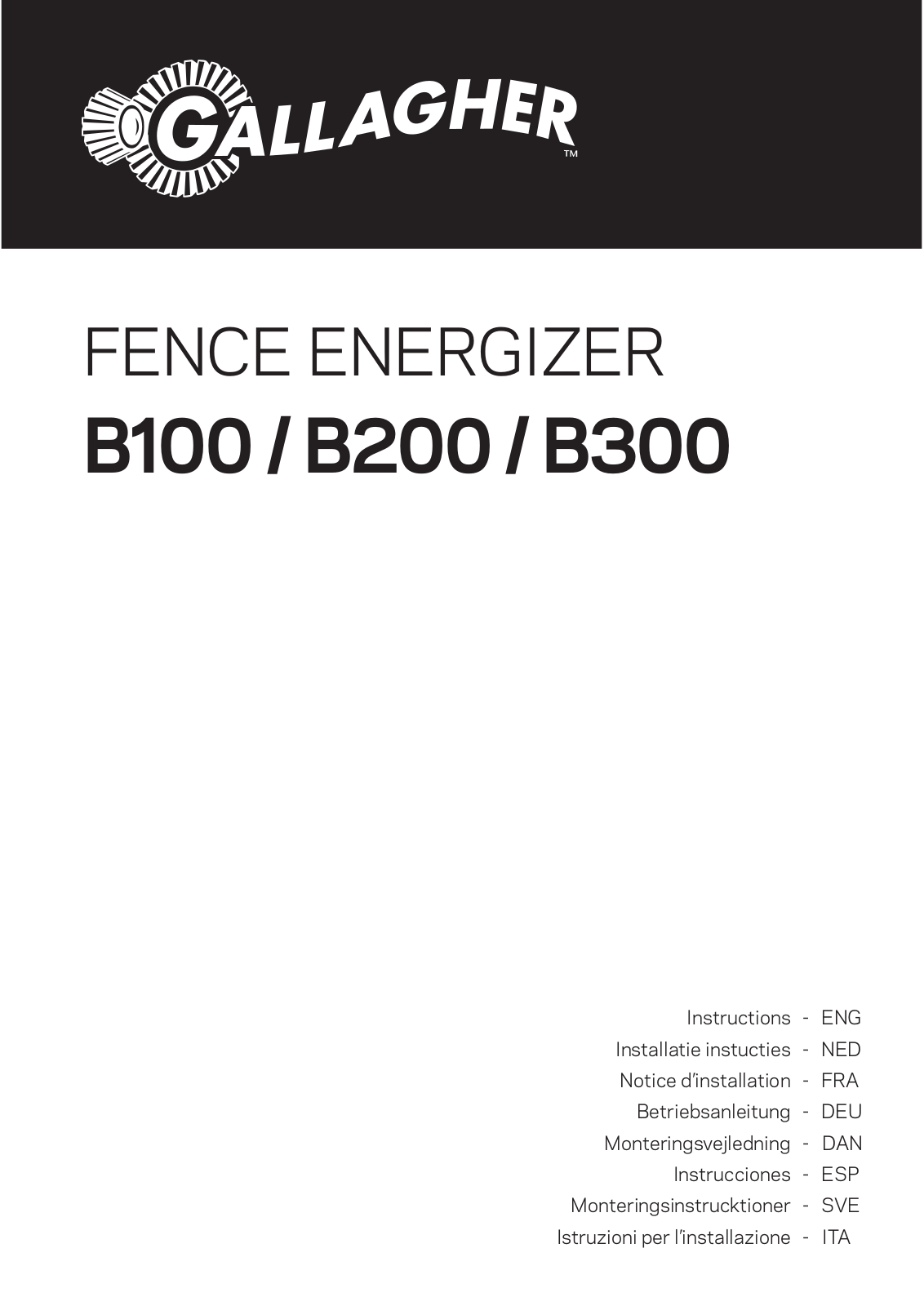 Gallagher B100, B200, B300 Instruction Manual