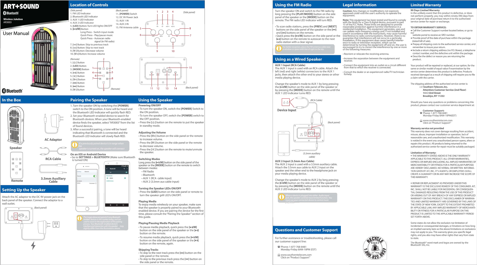 Art Sound AR3003 User Manual