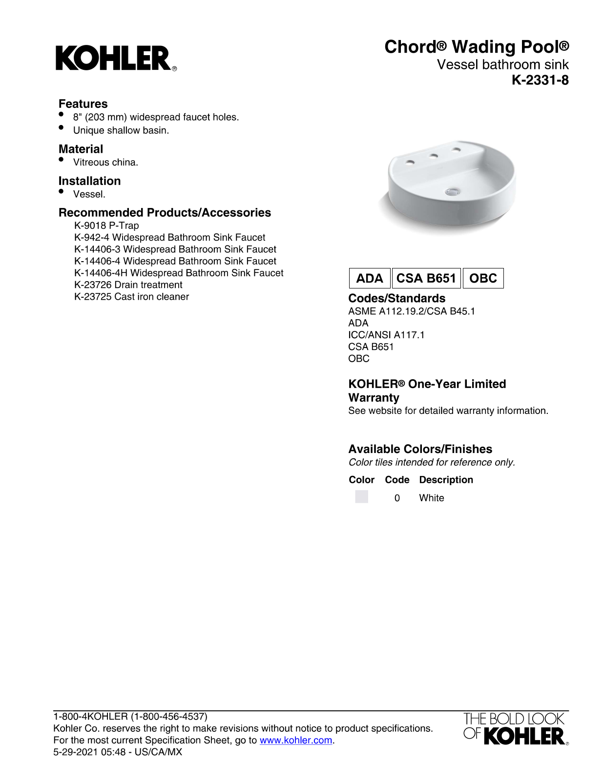 Kohler KOH2475 Specifications - ManualMachine.com