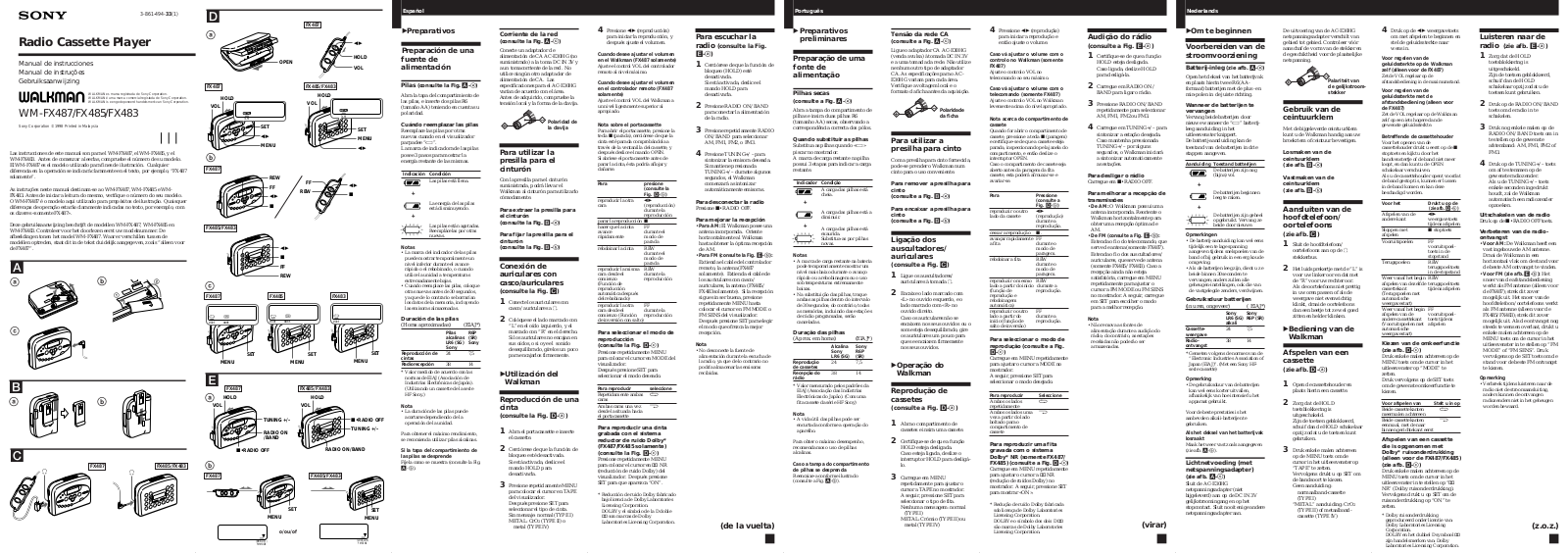 Sony WM-FX485, WM-FX483, WM-FX487 User Manual