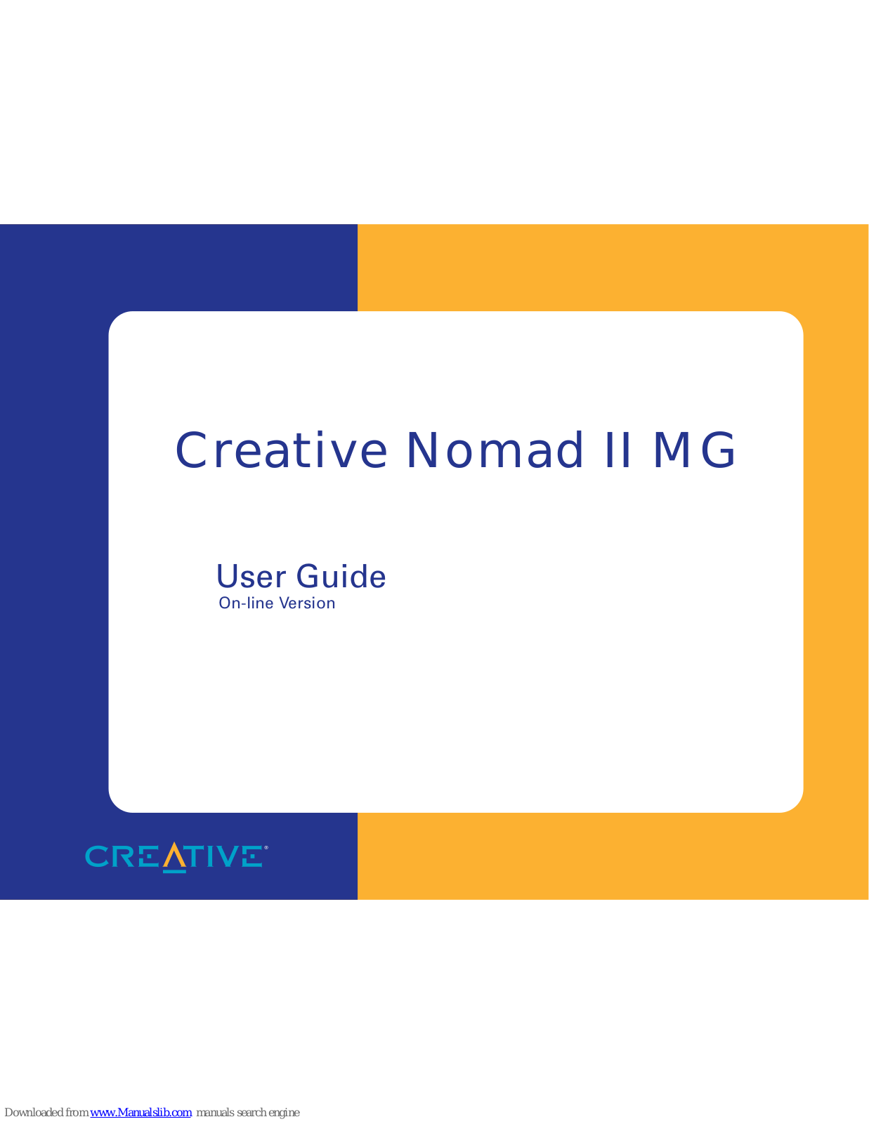 Creative Nomad II MG User Manual