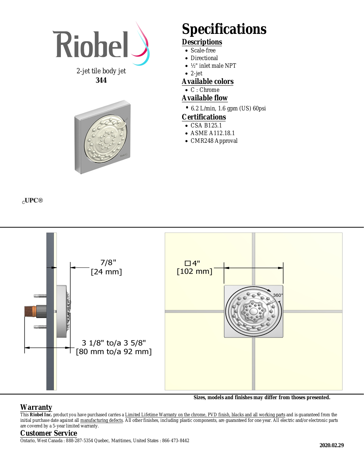 Riobel 344C Specifications - ManualMachine.com