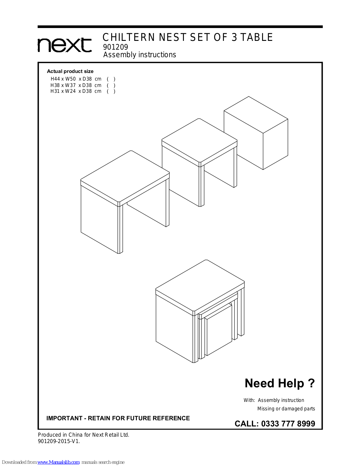 Next 901209 Assembly  Manual - ManualMachine.com