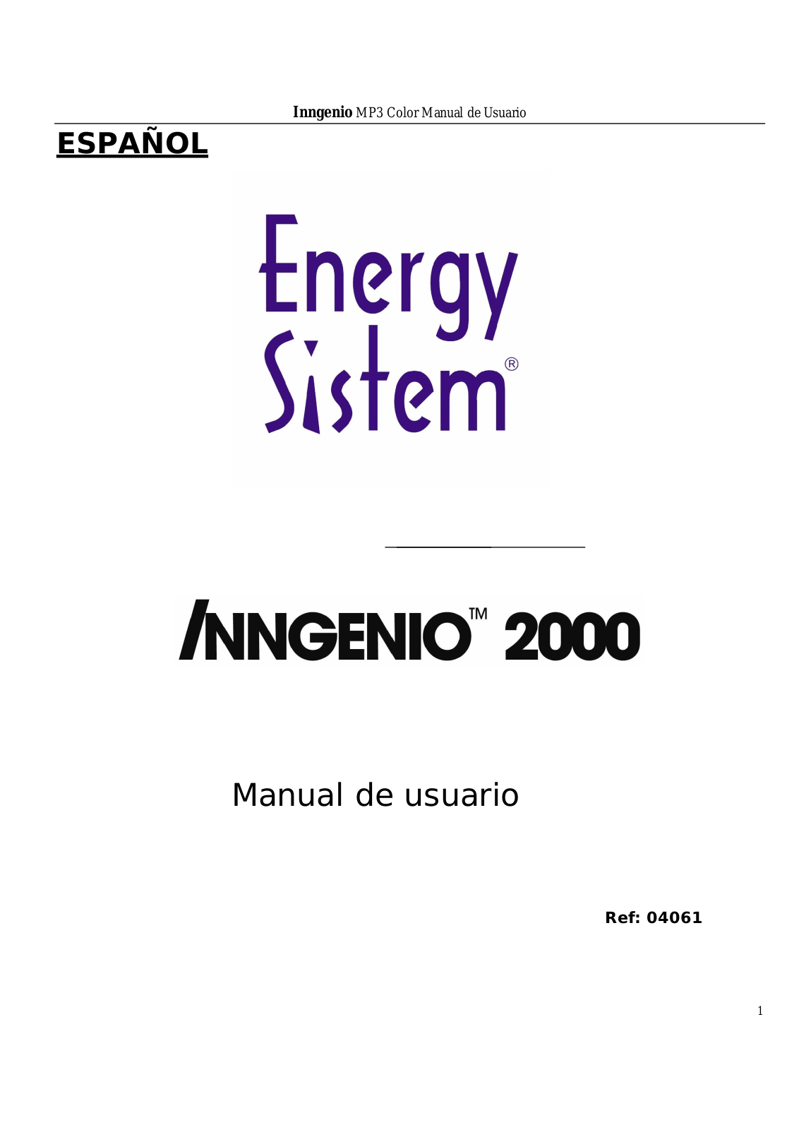 Energy Sistem 2000 Instruction Manual