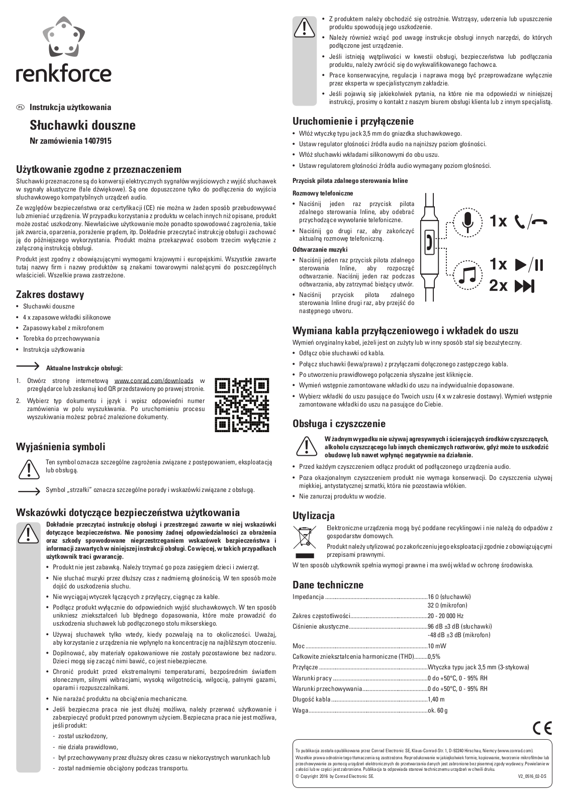 Renkforce 1407915 Operating Instructions