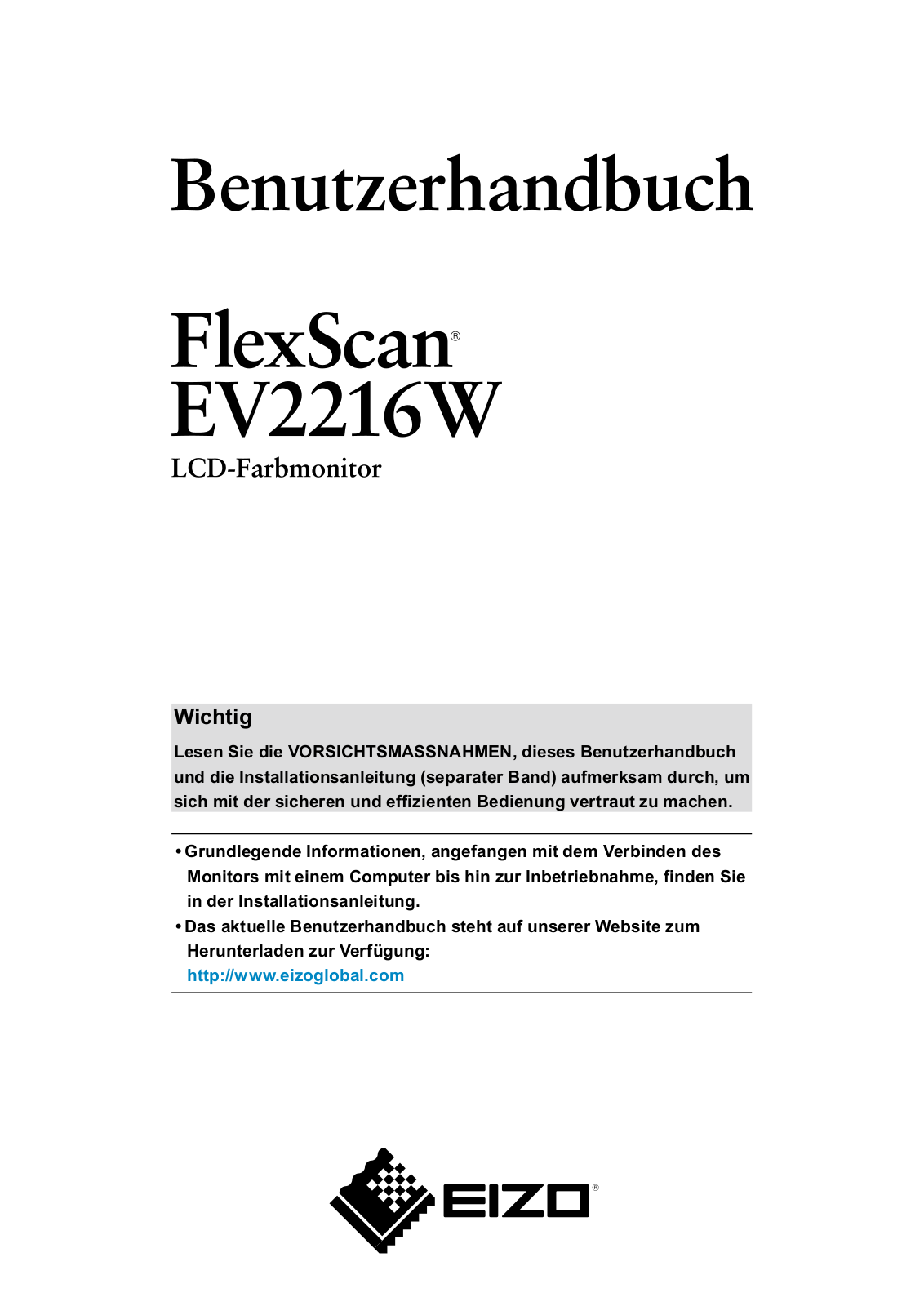 Eizo FlexScan EV2216WFS3 black Service Manual