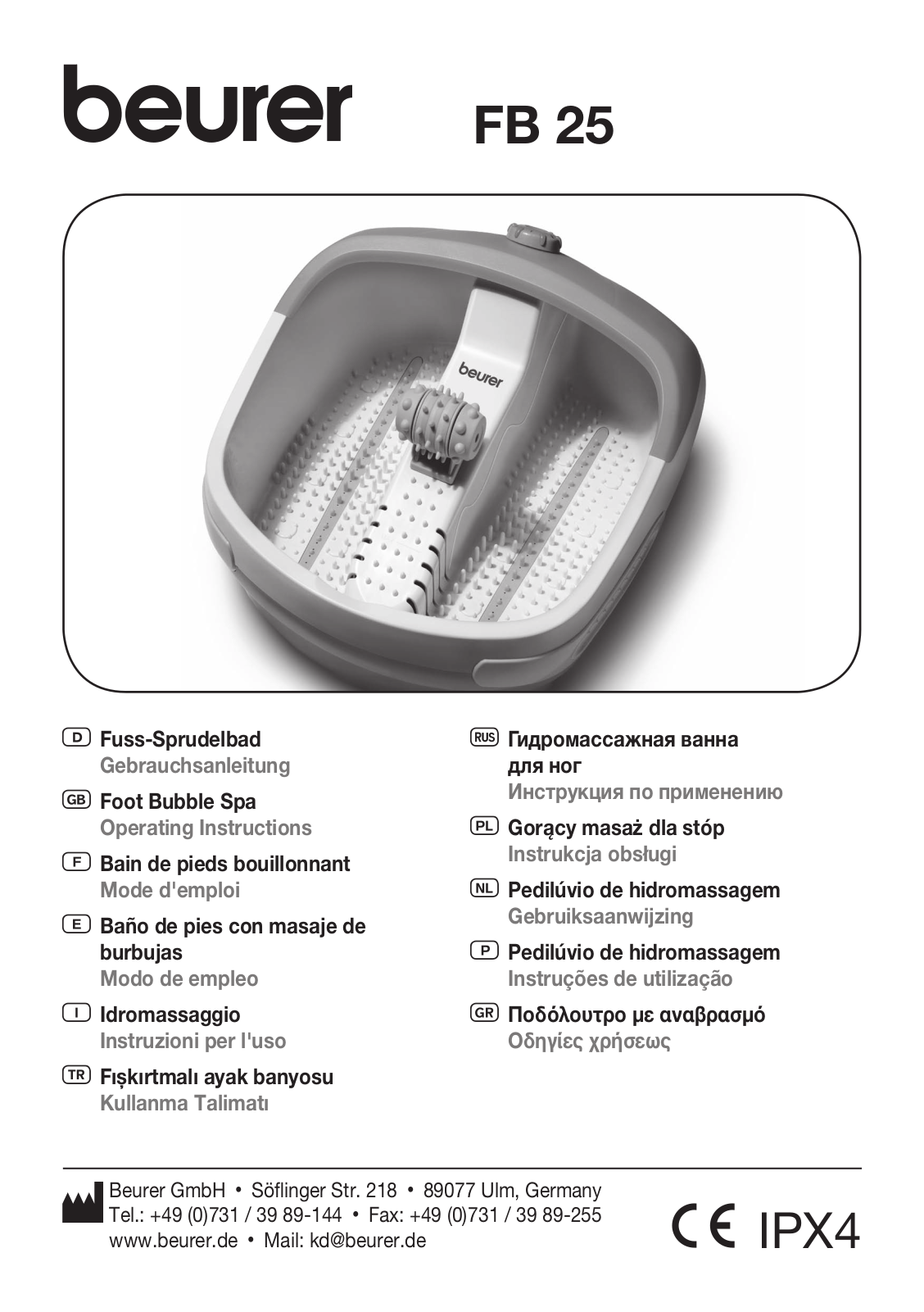 Beurer FB 25 User Manual