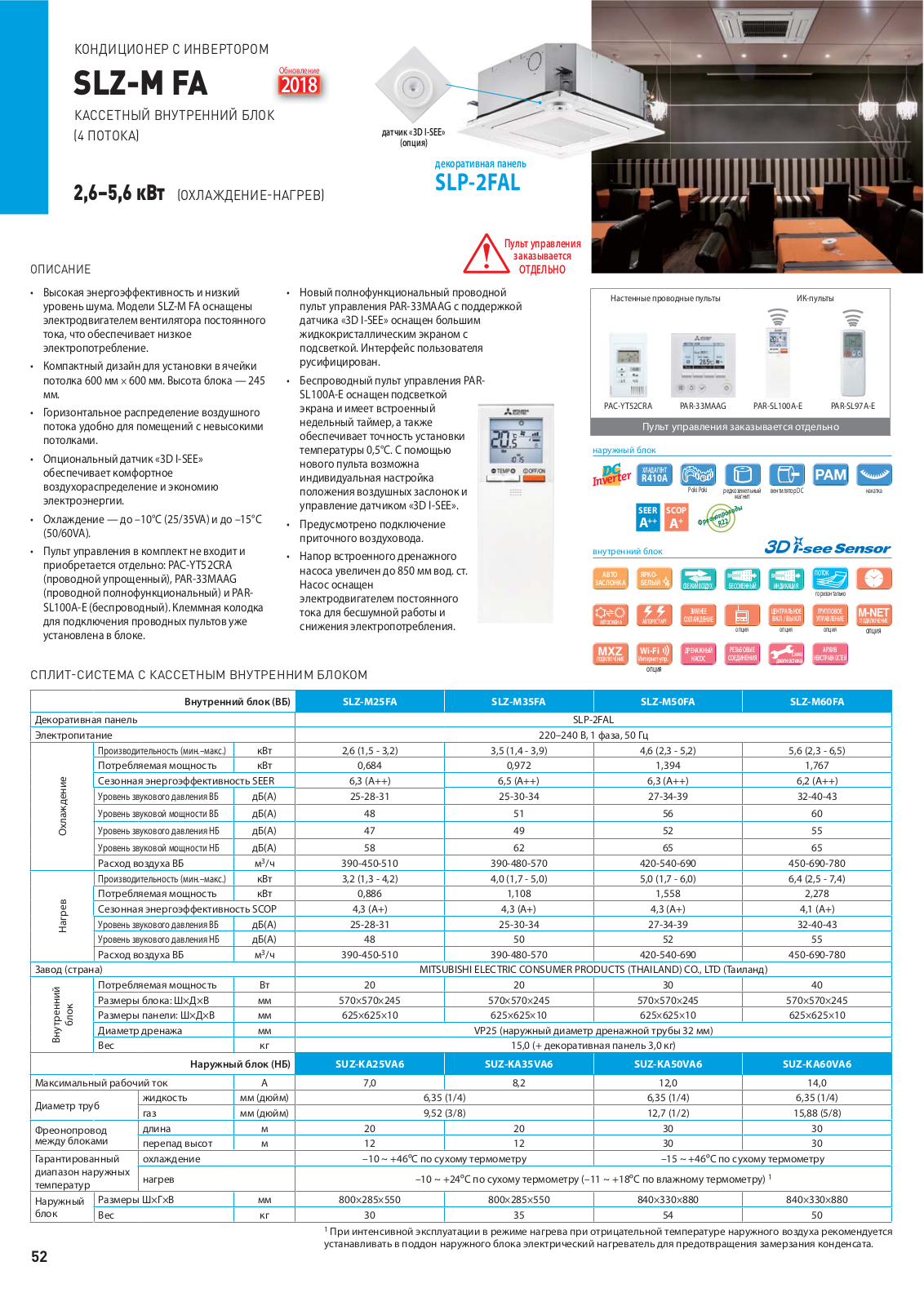 Mitsubishi Electric SLZ-M25FA, SLZ-M35FA, SLZ-M50FA, SLZ-M60FA, SUZ-KA25VA6 Datasheet