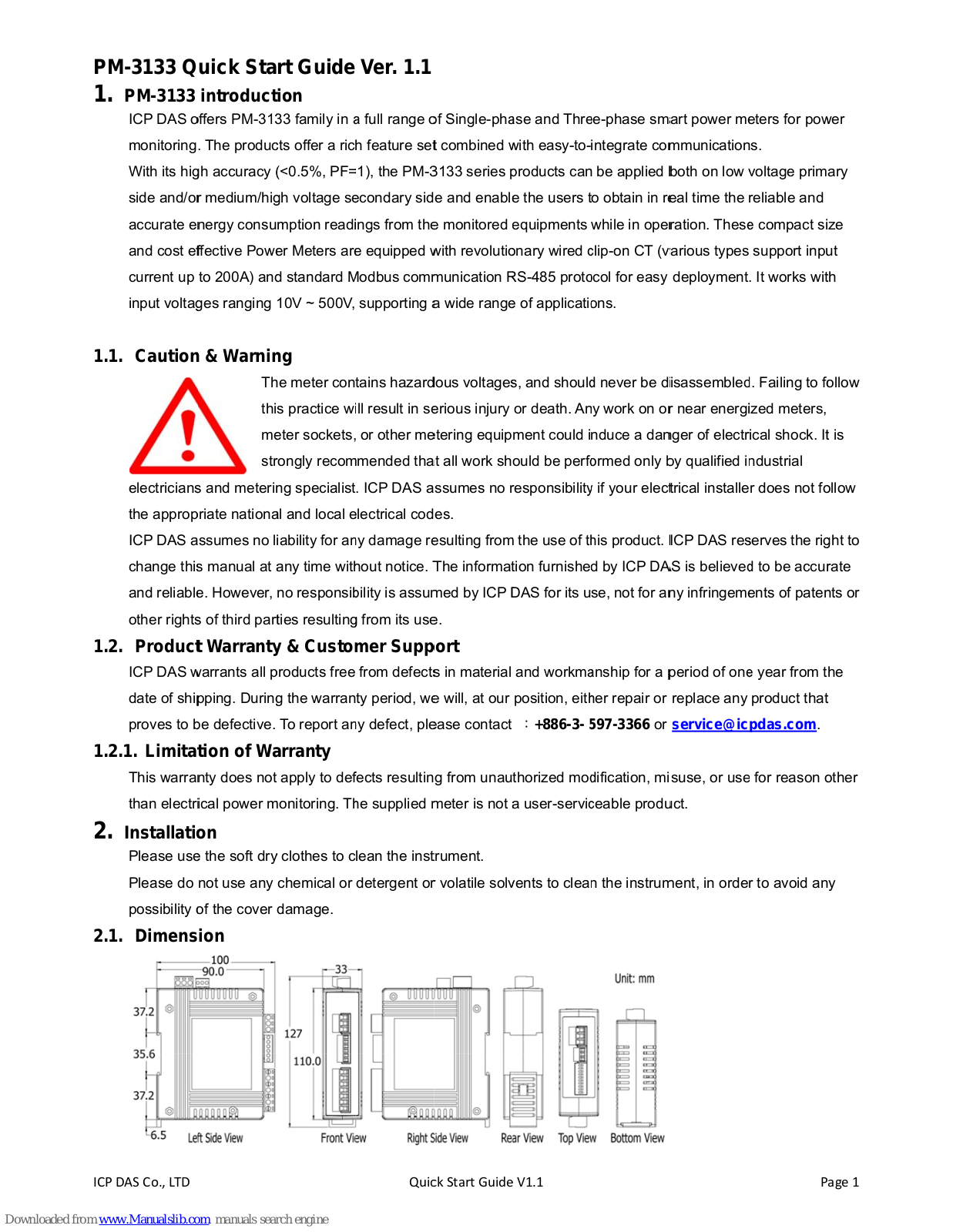 ICPDAS PM-3133, PM-3133-MTCP, PM-3133-CPS Quick Start Manual - ManualMachine.com