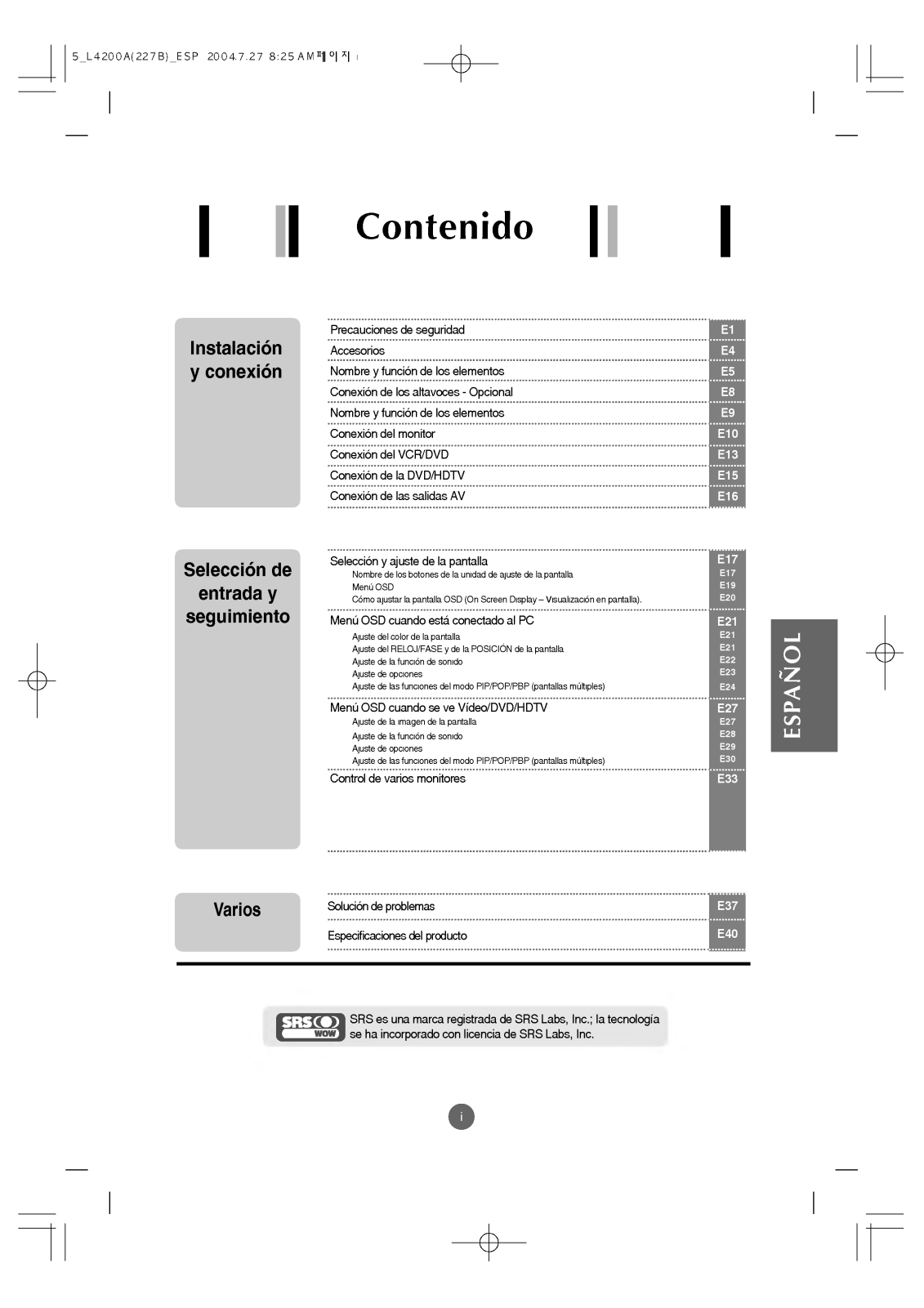 Lg L4200A, L4200AF, L4200AP User Manual