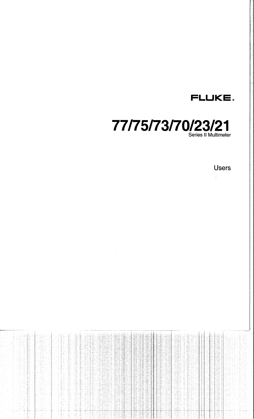Fluke 77 II, 23 II, 21 II, 70 II, 75 II User Manual