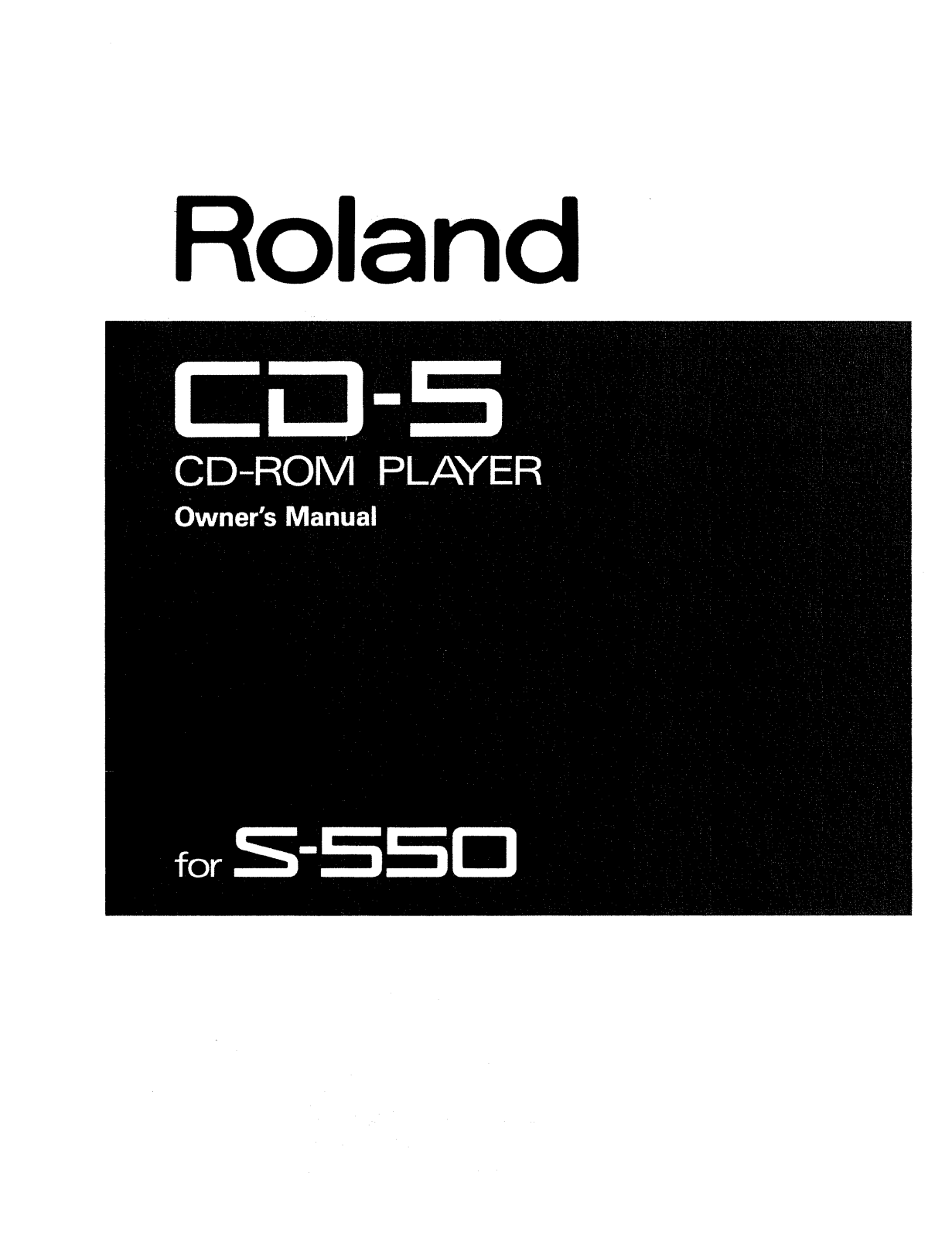 Roland Corporation CD-5 Owner's Manual