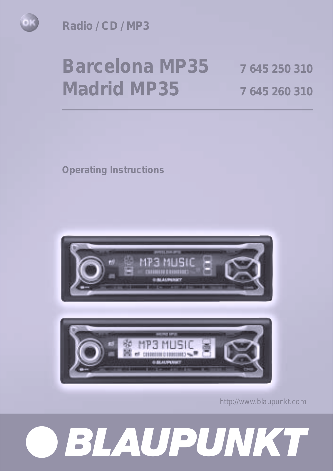 Blaupunkt BARCELONA MP35 User Manual