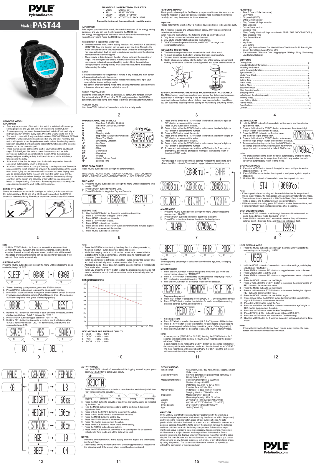 PYLE Audio PA-ST44 Operating Instructions