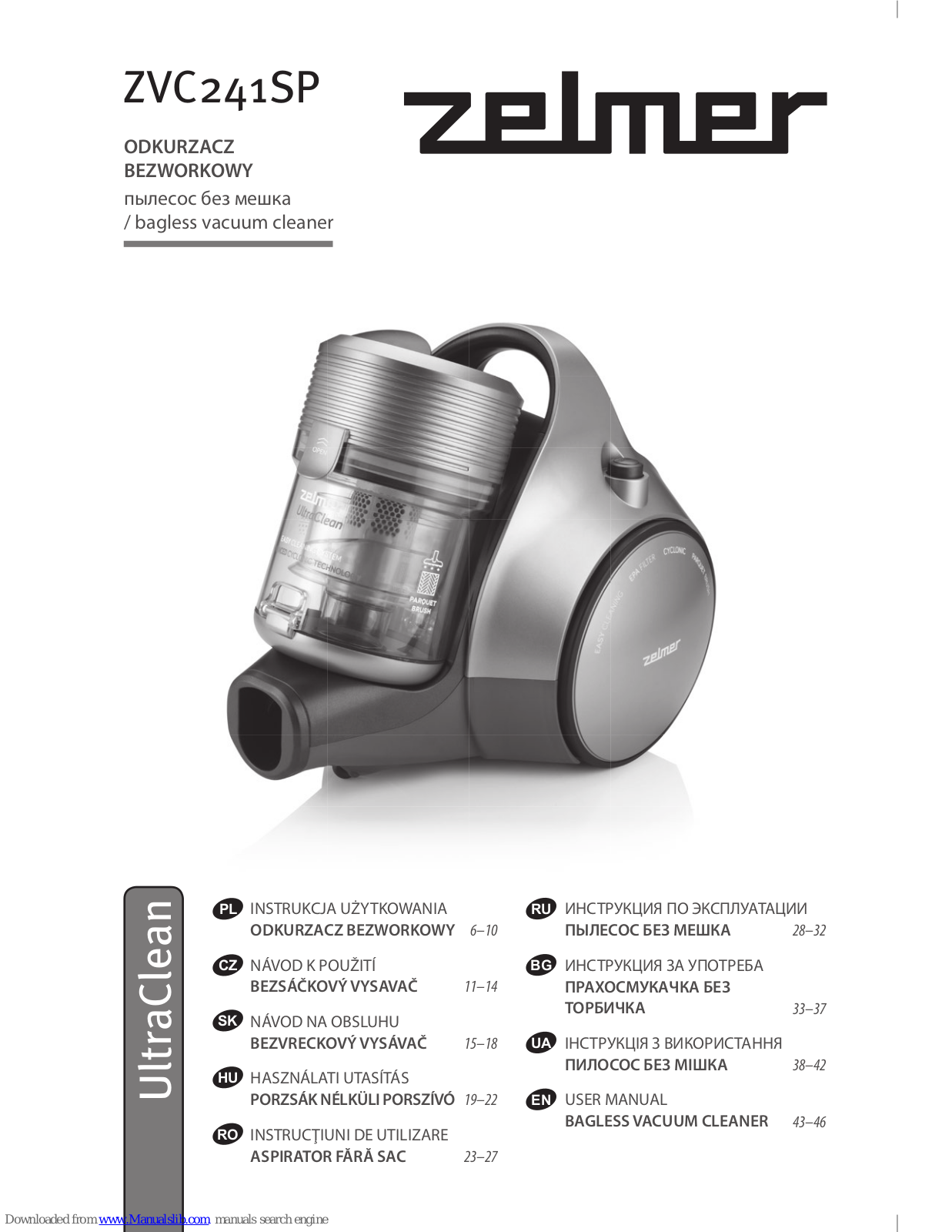 Zelmer ZVC241SP User Manual